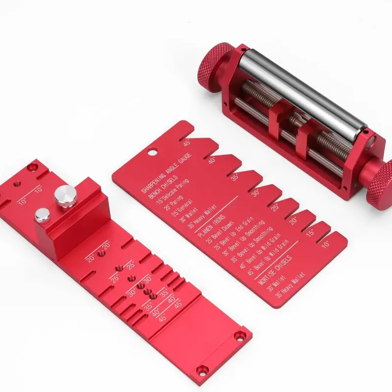 Chisel Sharpening Jig – Honing Guide with Angle Gauge, 10°-45° Adjustable, for 0.1"-2.8" Blades