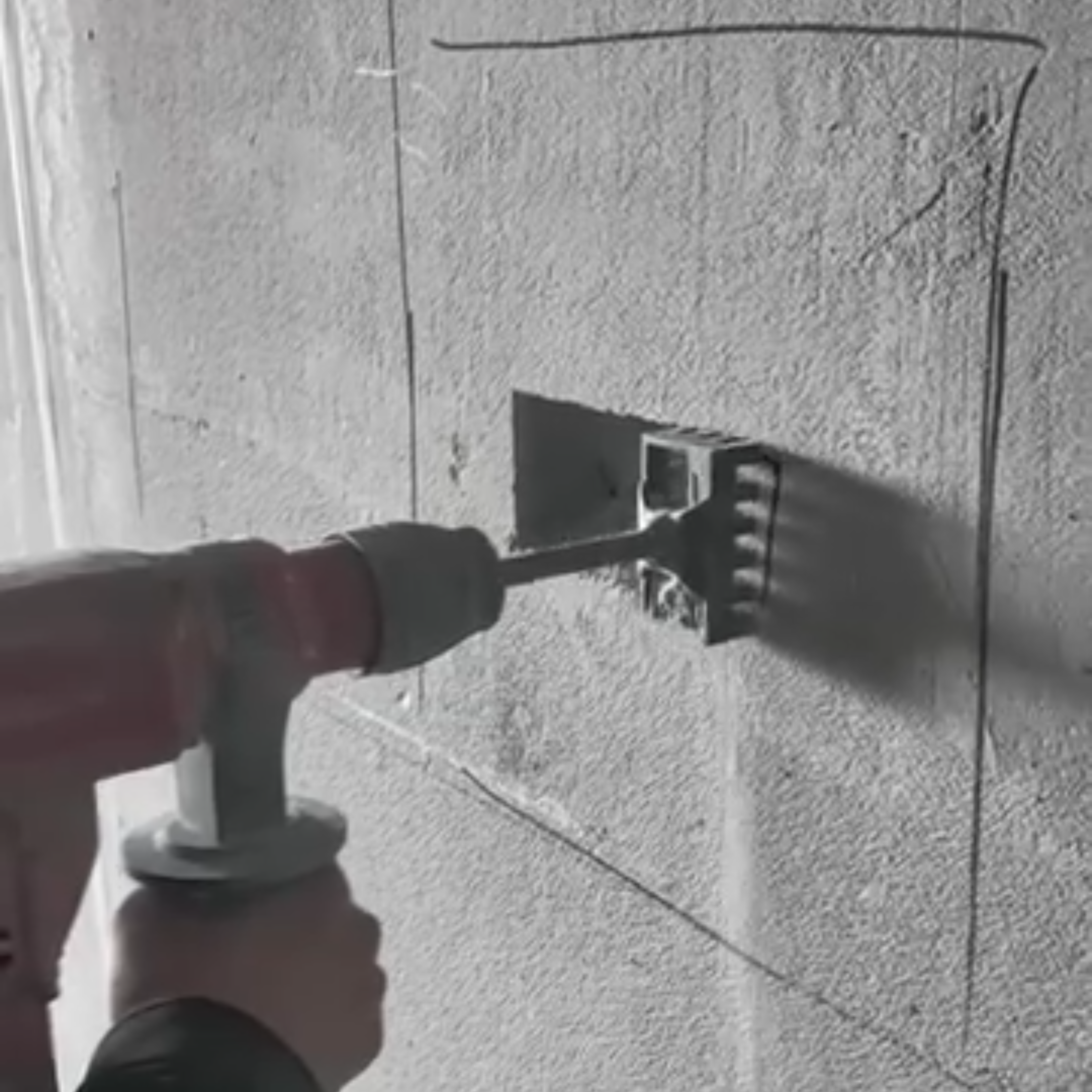 Square Hole Cutter – One-Step 86-Type Box Opening in Brick & Concrete, SDS Plus Compatible