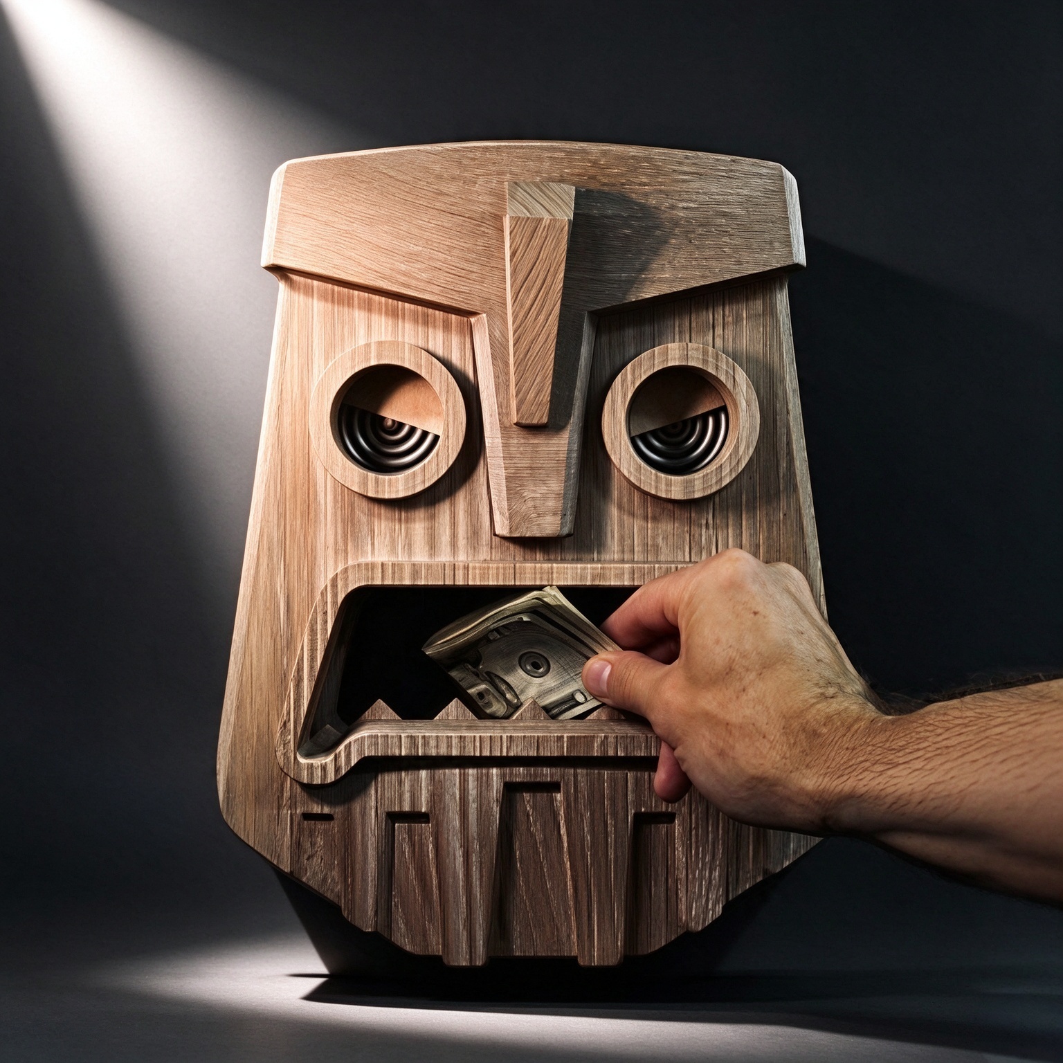 Ancient Temple Inspired Wooden Mask With A Hidden Secret