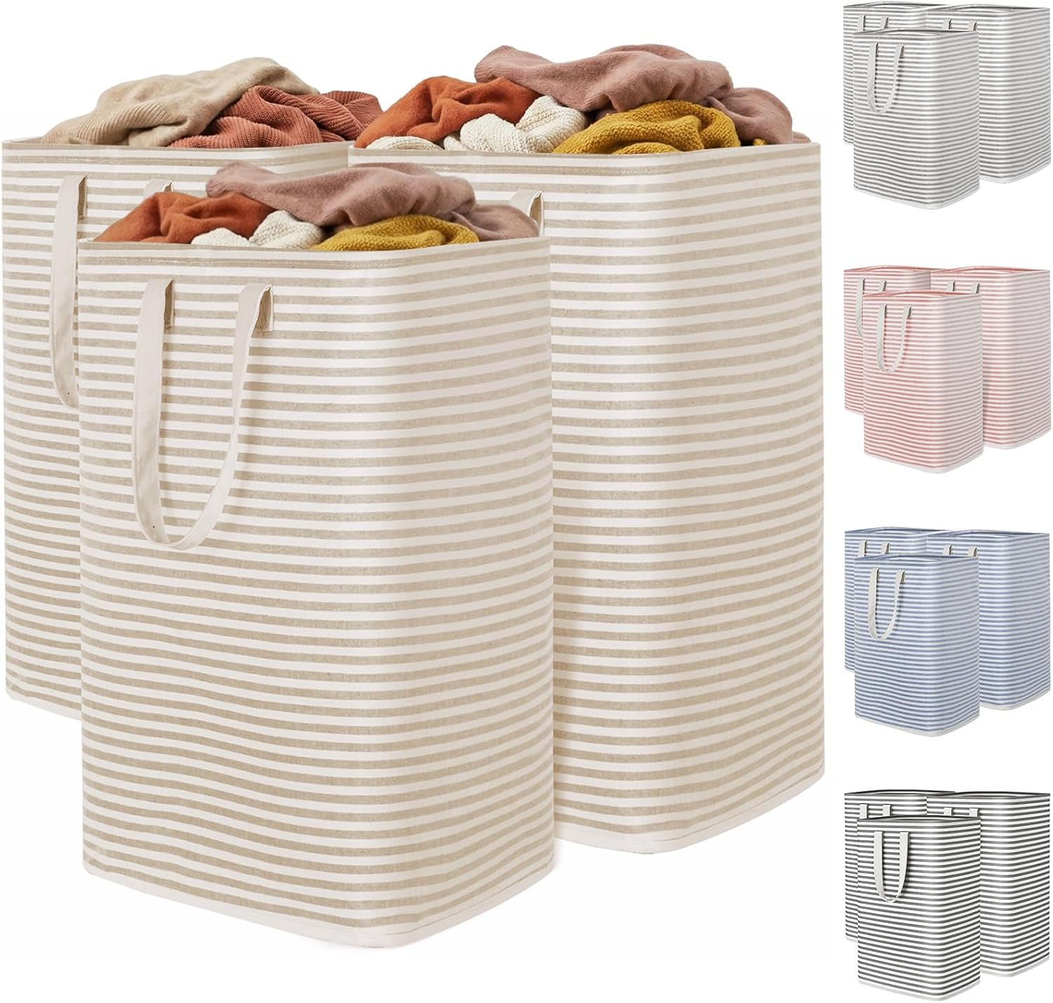 Collapsible Clothes Hamper with Reinforced Handles