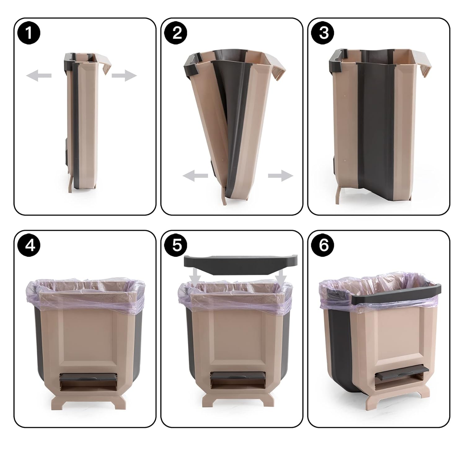 Wall-mounted kitchen trash can