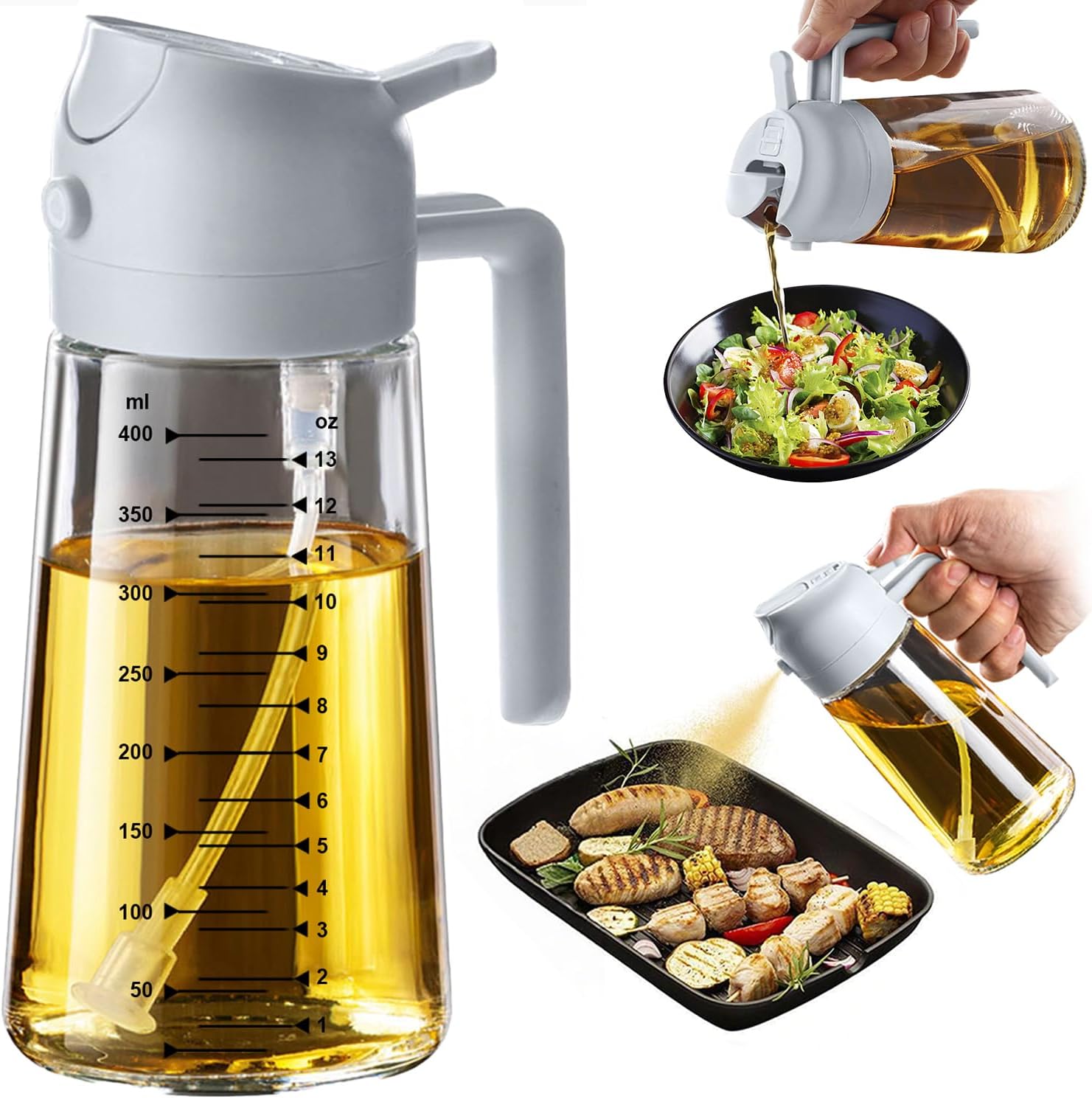 16oz/470ml Glass Olive Oil Sprayer for Cooking