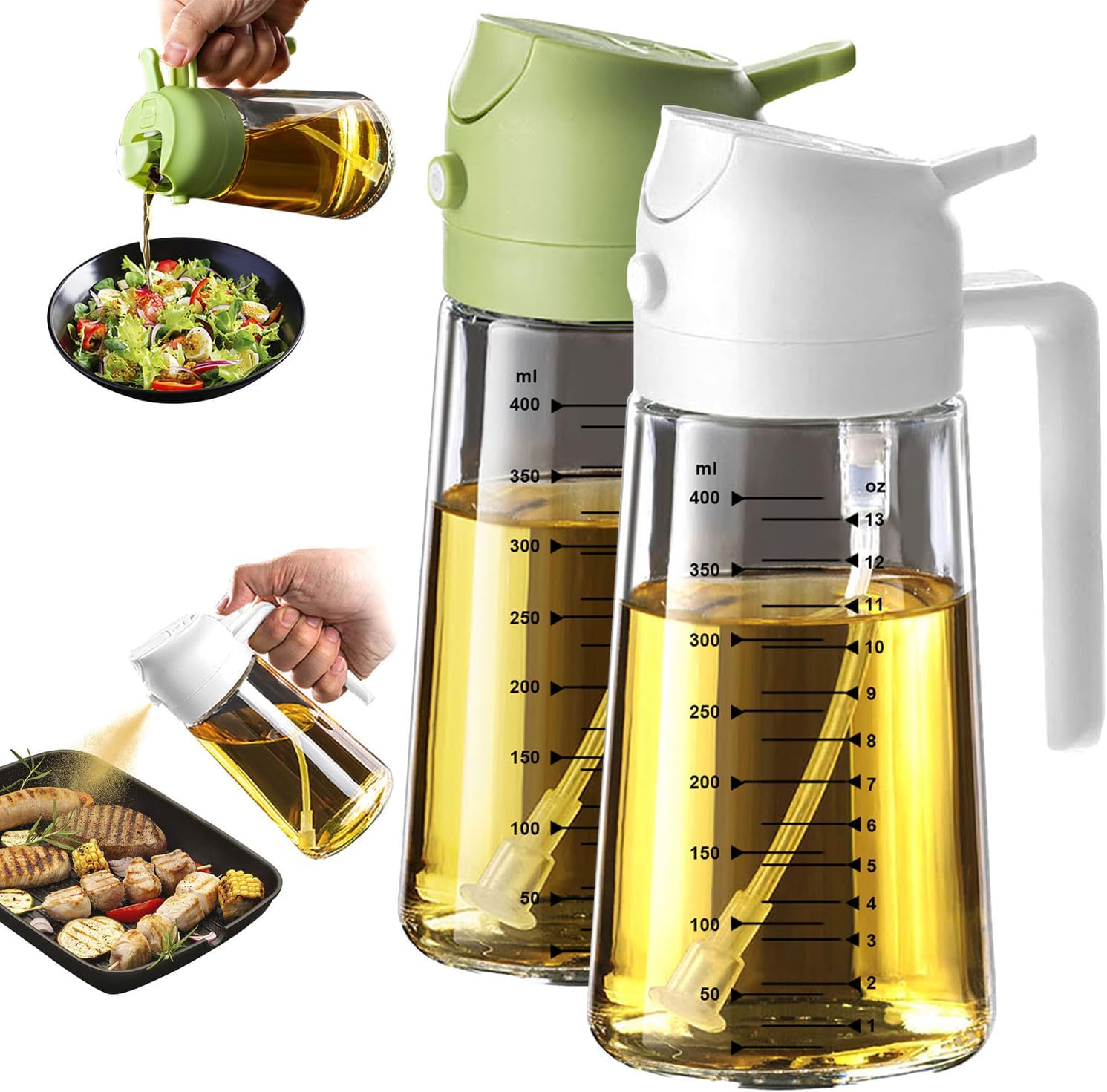 16oz/470ml Glass Olive Oil Sprayer for Cooking
