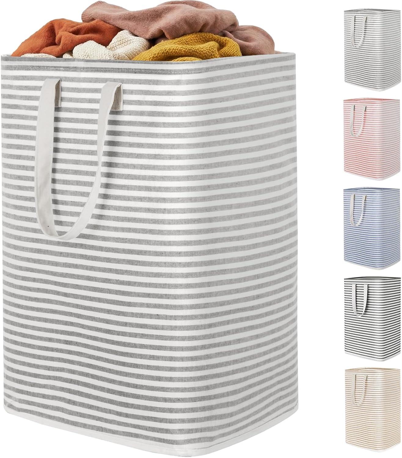 Collapsible Clothes Hamper with Reinforced Handles