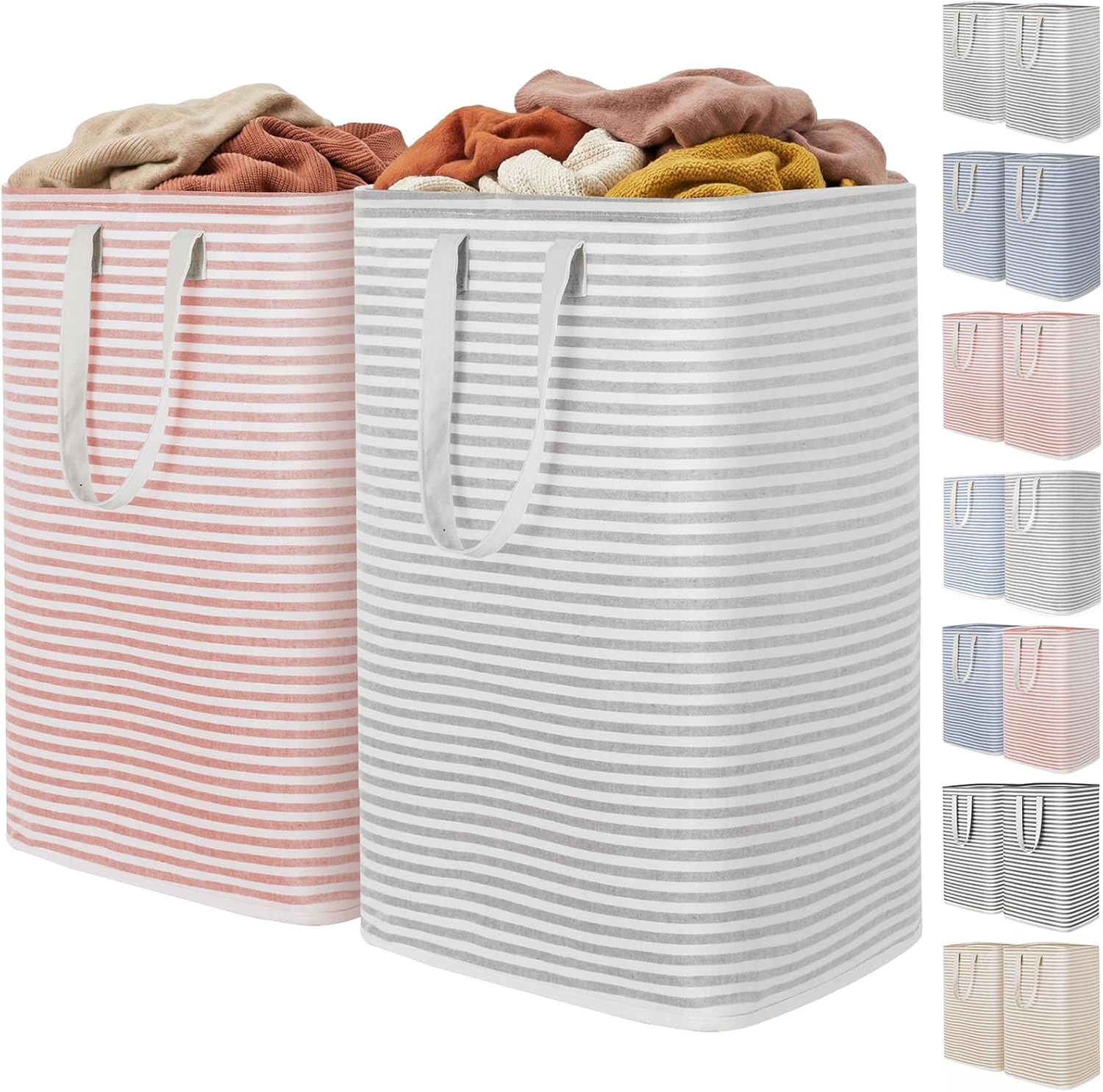 Collapsible Clothes Hamper with Reinforced Handles