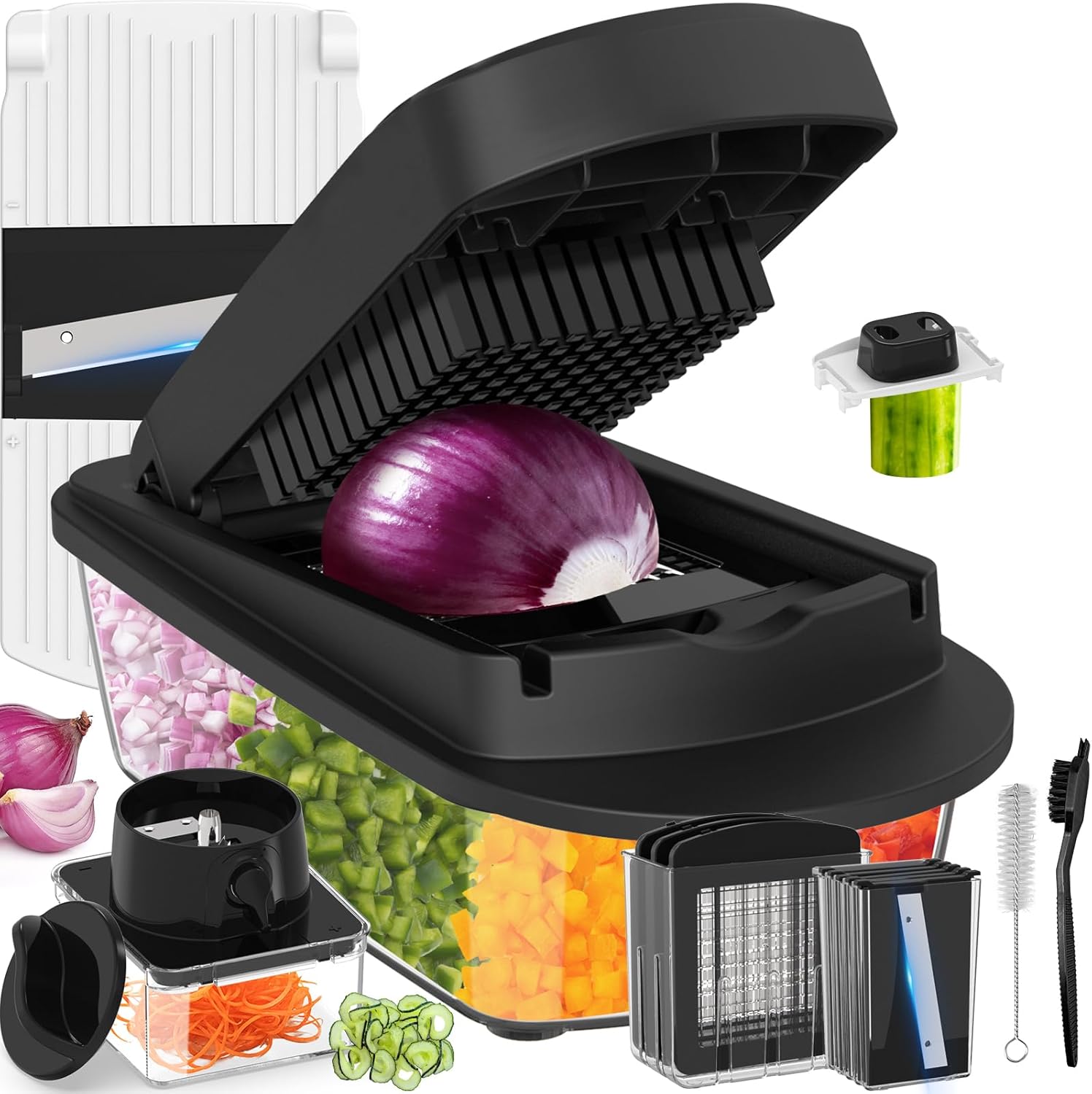 8 Blade All-in-1 Vegetable Chopper Mandoline Slicer with Container