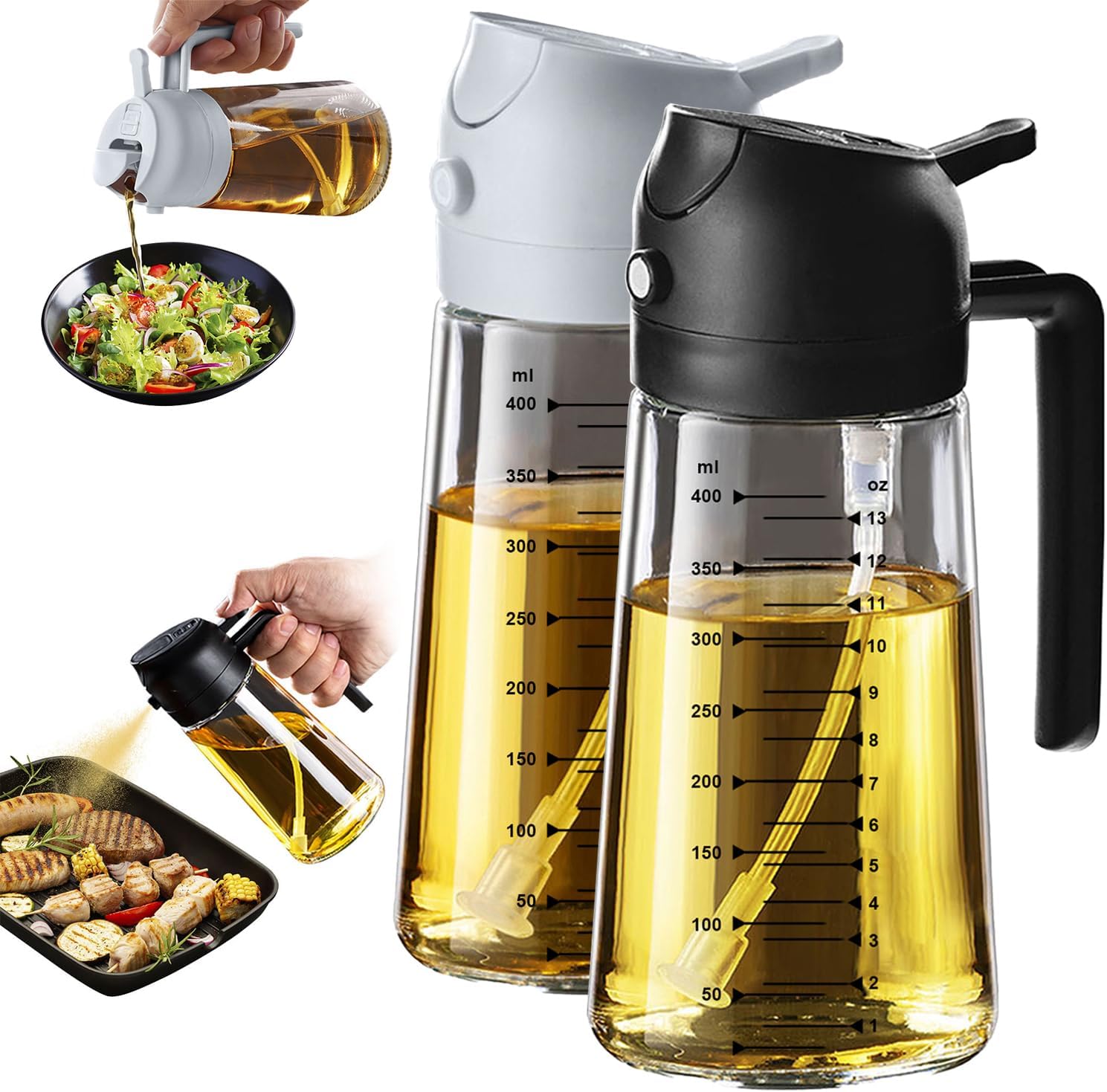 16oz/470ml Glass Olive Oil Sprayer for Cooking