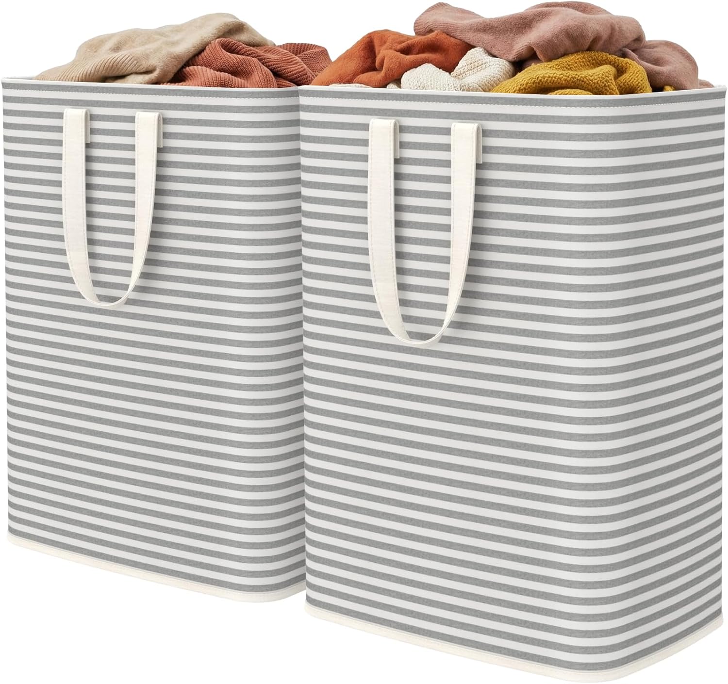 Collapsible Clothes Hamper with Reinforced Handles