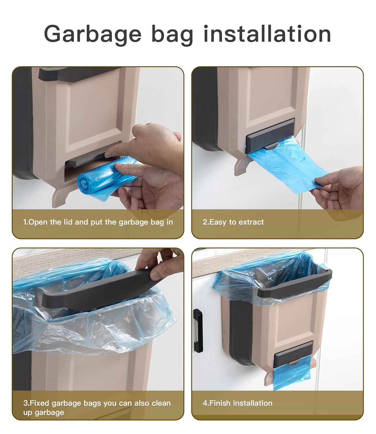 Wall-mounted kitchen trash can