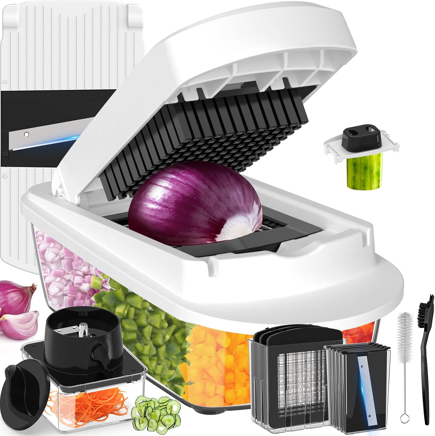 8 Blade All-in-1 Vegetable Chopper Mandoline Slicer with Container