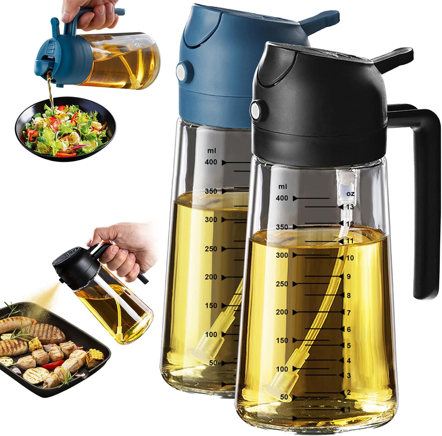 16oz/470ml Glass Olive Oil Sprayer for Cooking