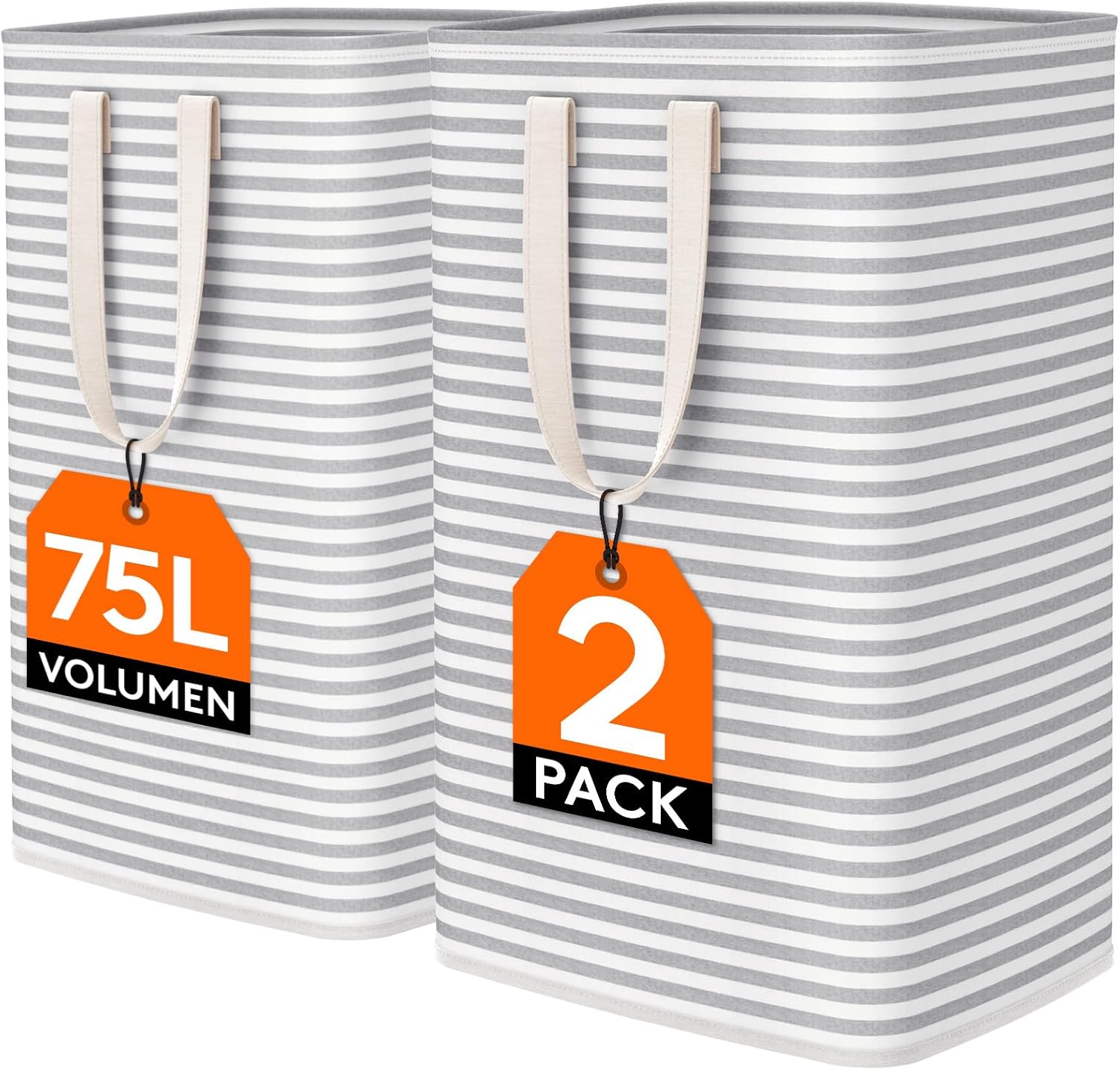 Collapsible Clothes Hamper with Reinforced Handles