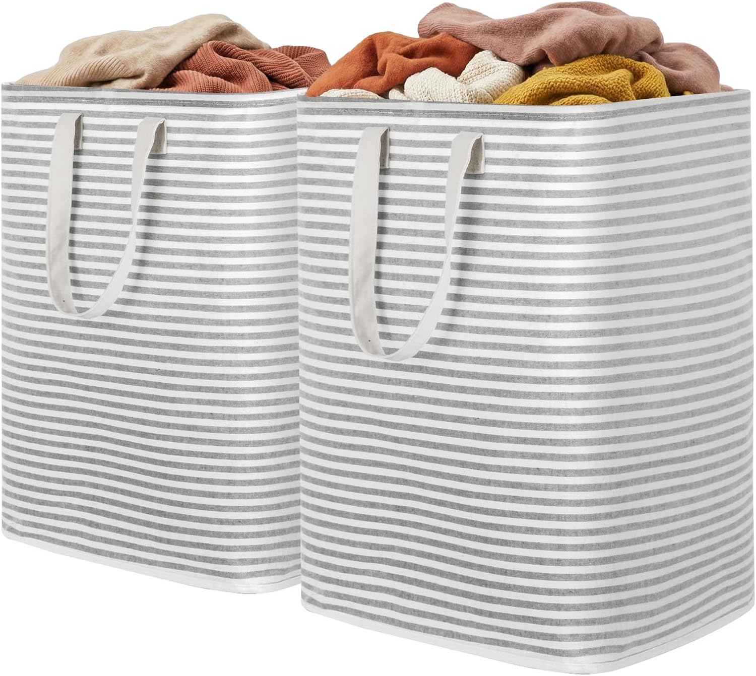 Collapsible Clothes Hamper with Reinforced Handles