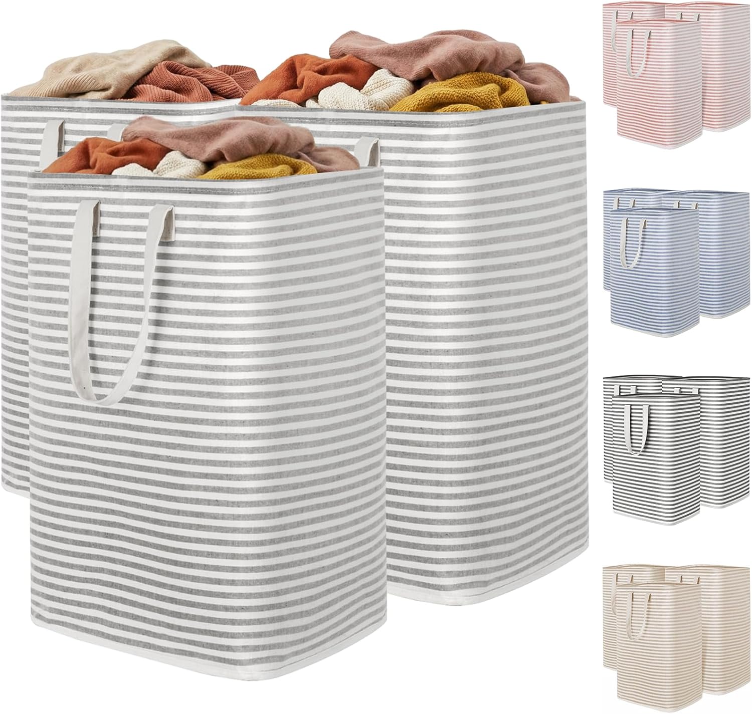 Collapsible Clothes Hamper with Reinforced Handles