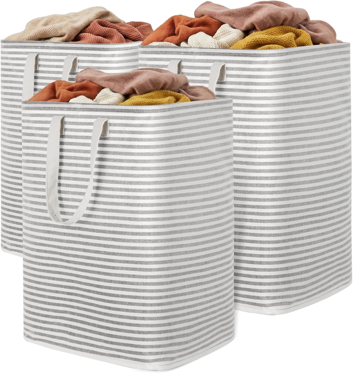 Collapsible Clothes Hamper with Reinforced Handles