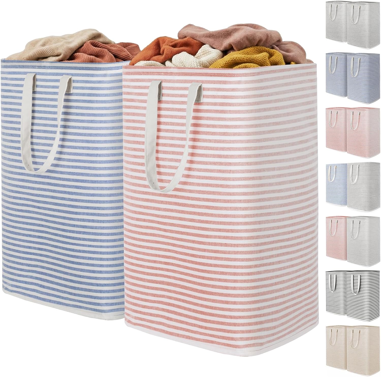 Collapsible Clothes Hamper with Reinforced Handles