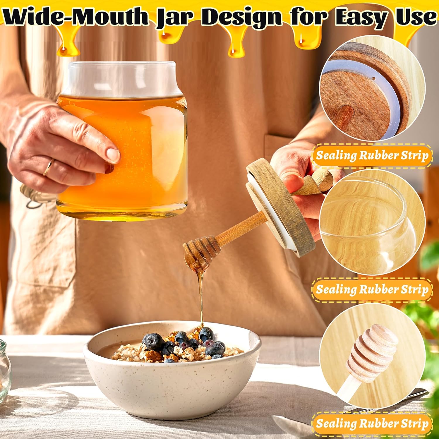 Wide Mouth Honey Containers