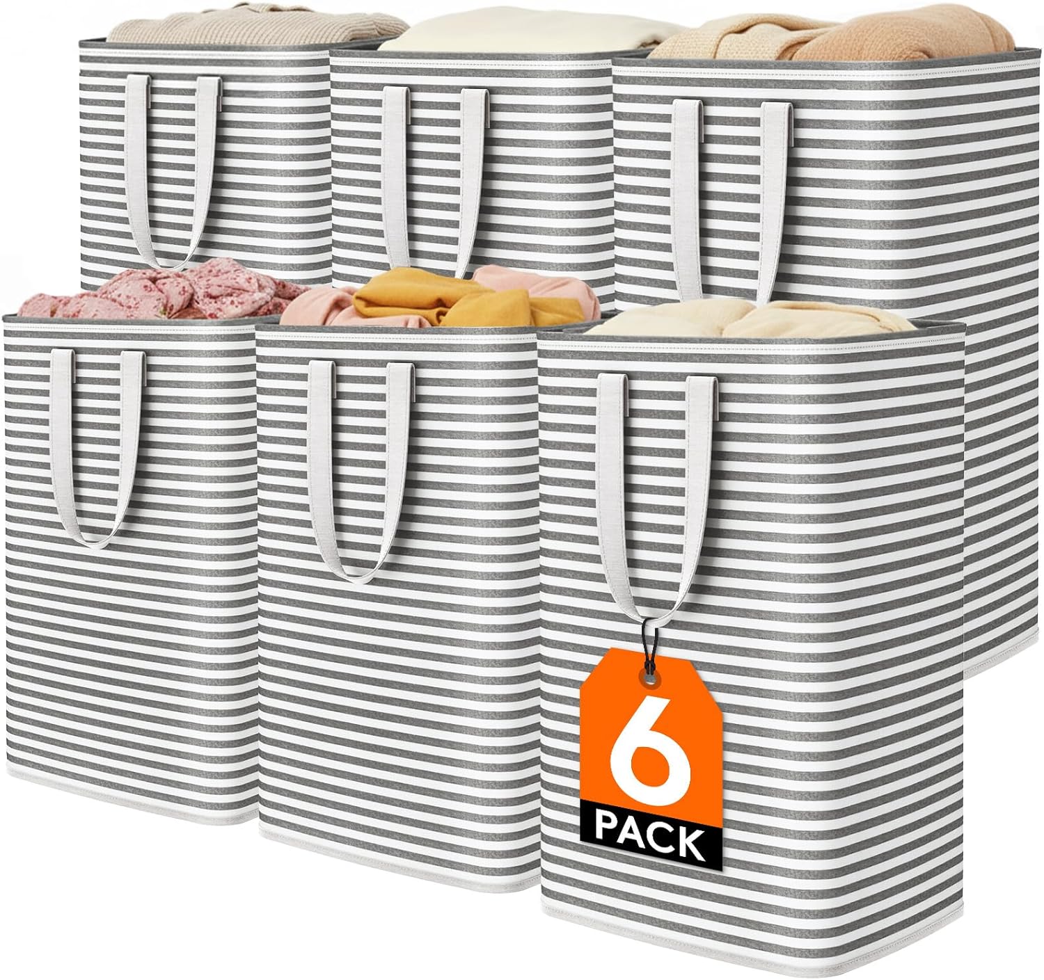 Collapsible Clothes Hamper with Reinforced Handles