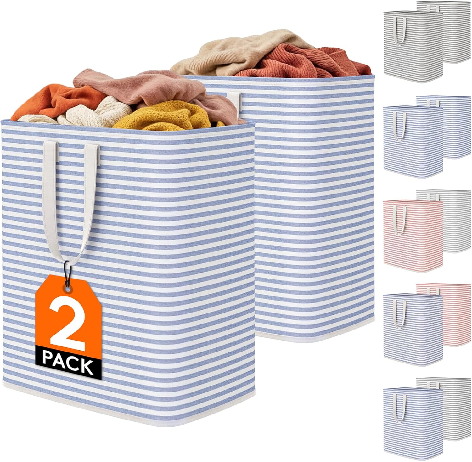Collapsible Clothes Hamper with Reinforced Handles