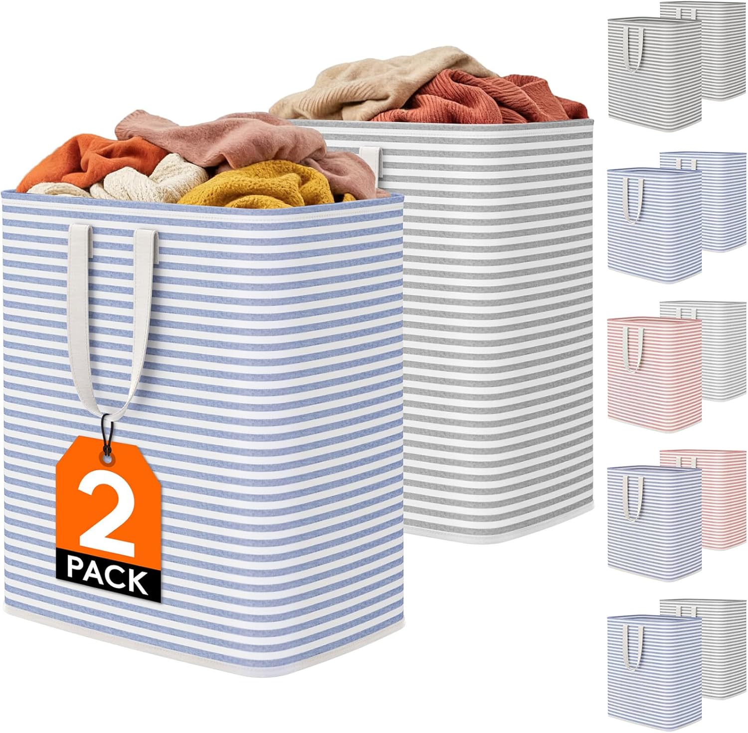 Collapsible Clothes Hamper with Reinforced Handles