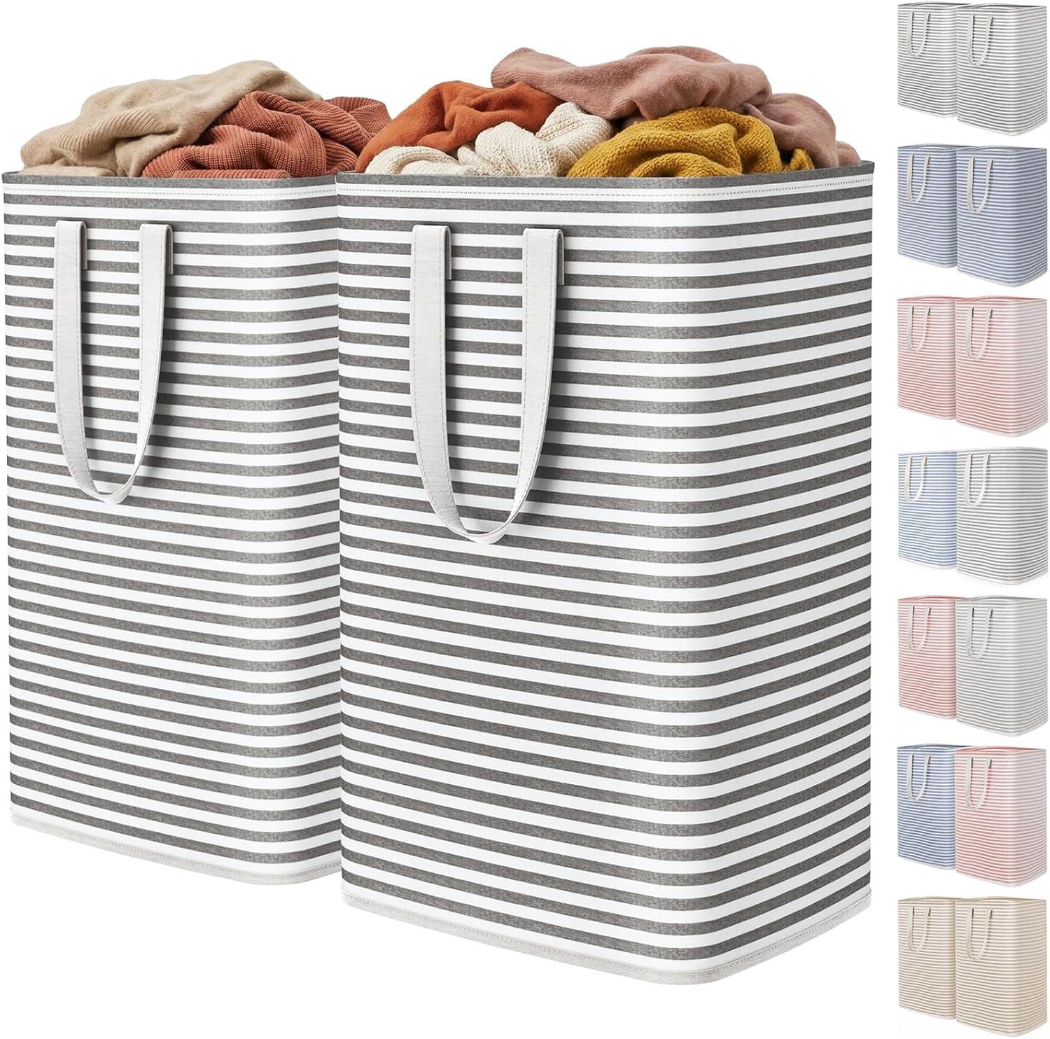Collapsible Clothes Hamper with Reinforced Handles