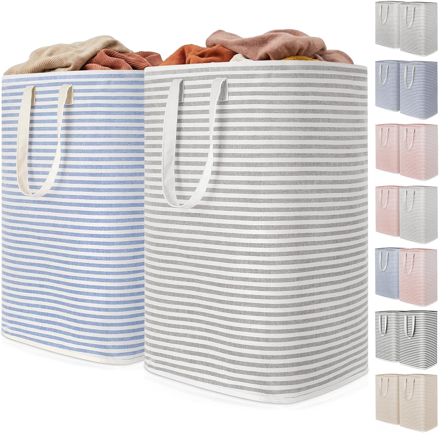 Collapsible Clothes Hamper with Reinforced Handles