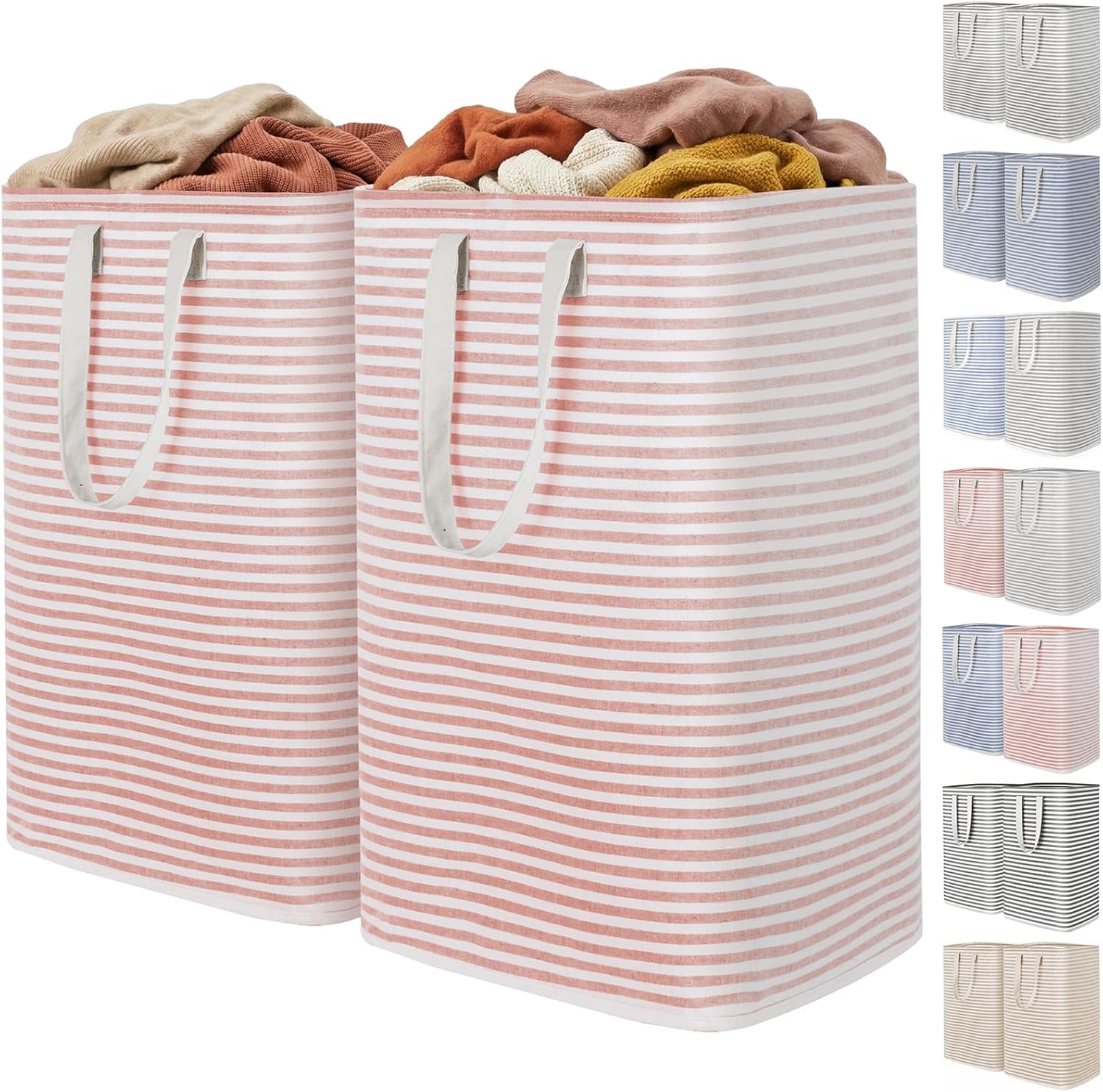 Collapsible Clothes Hamper with Reinforced Handles