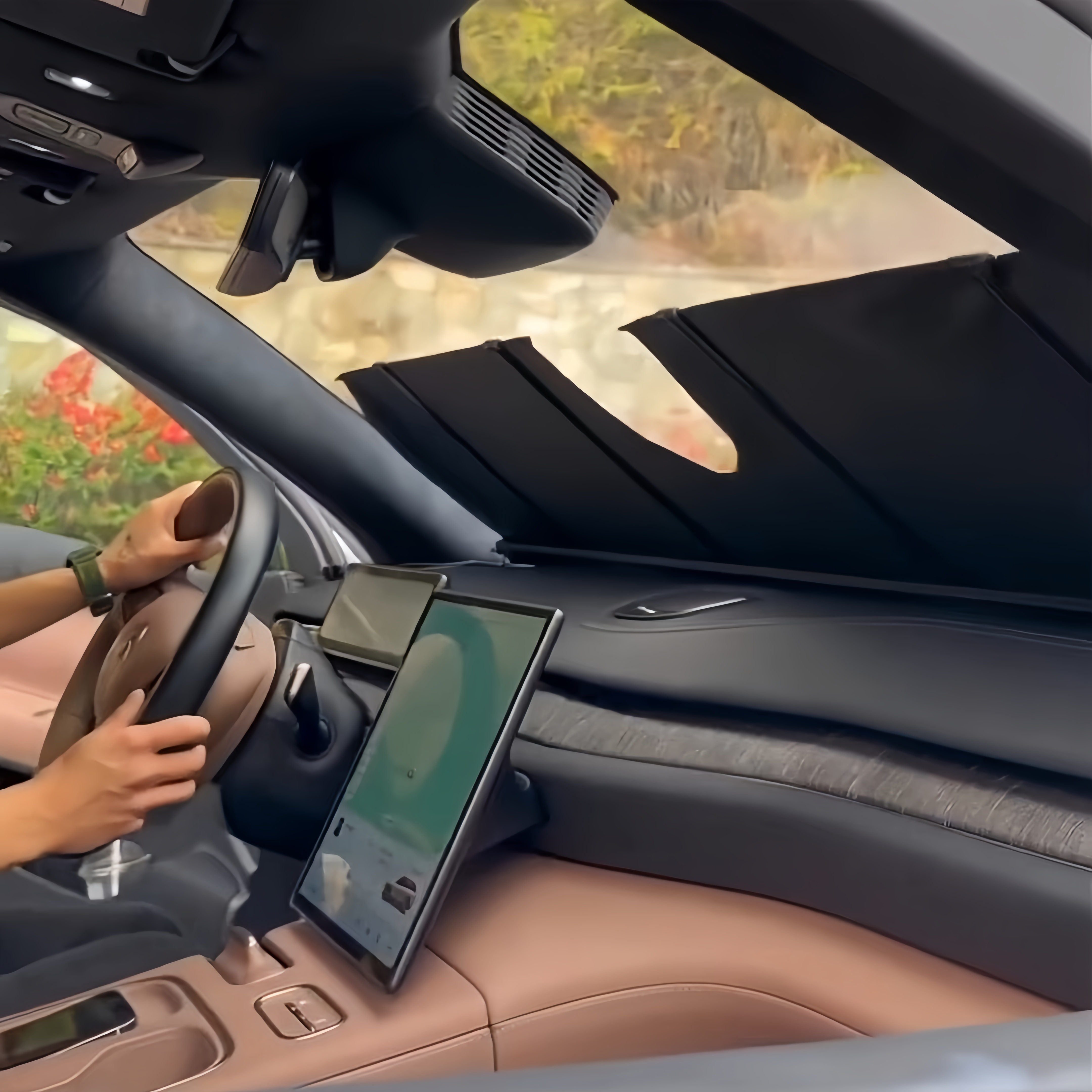 Automatic Windshield Privacy Screen – One-Touch Deploy, 100% Blackout, Sound-Dampening, Year-Round Insulation