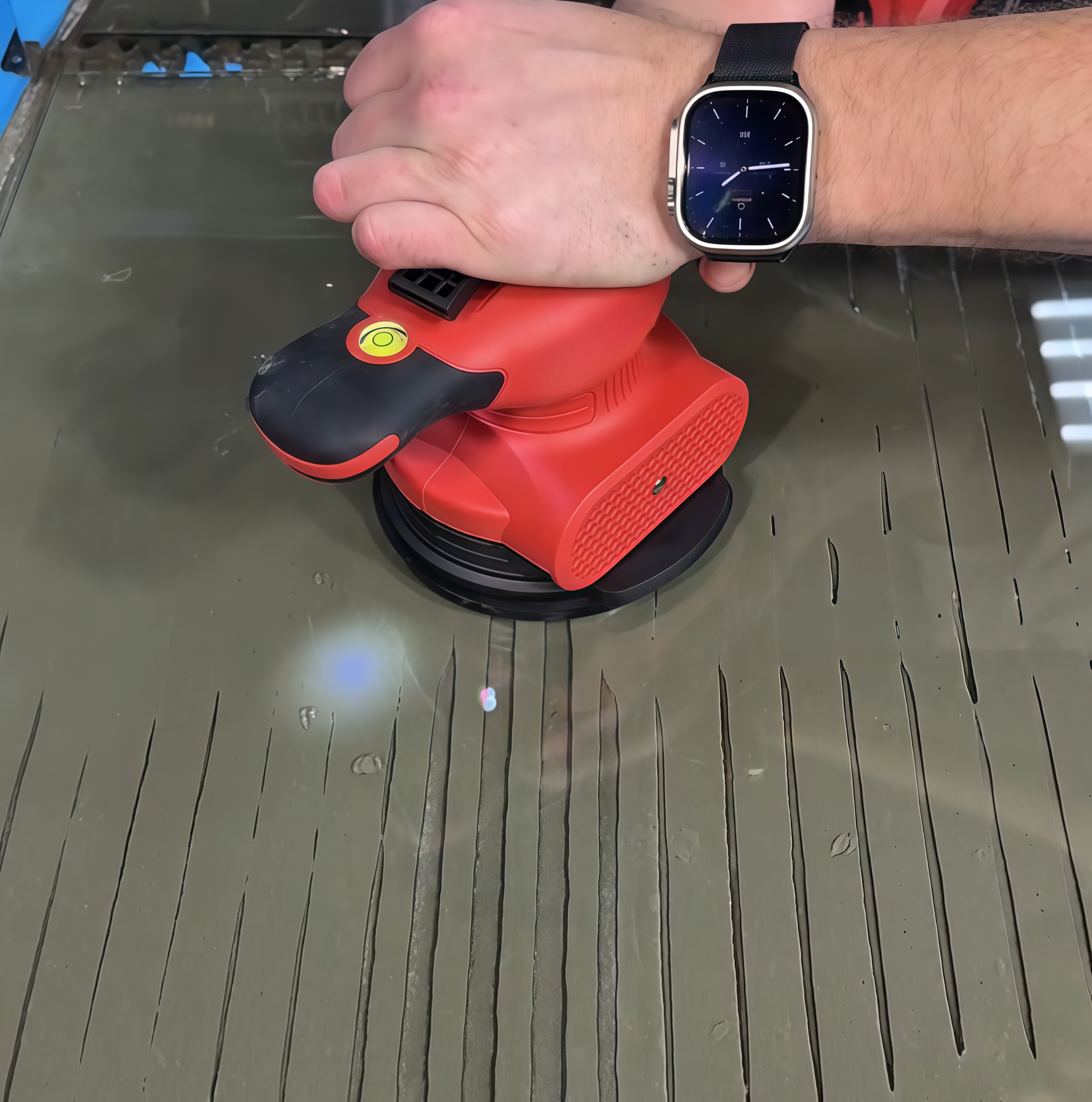 Cordless Tile Vibrator Leveling Tool-Smart Tile Installation Assistant with Suction Cup & Drill Guide