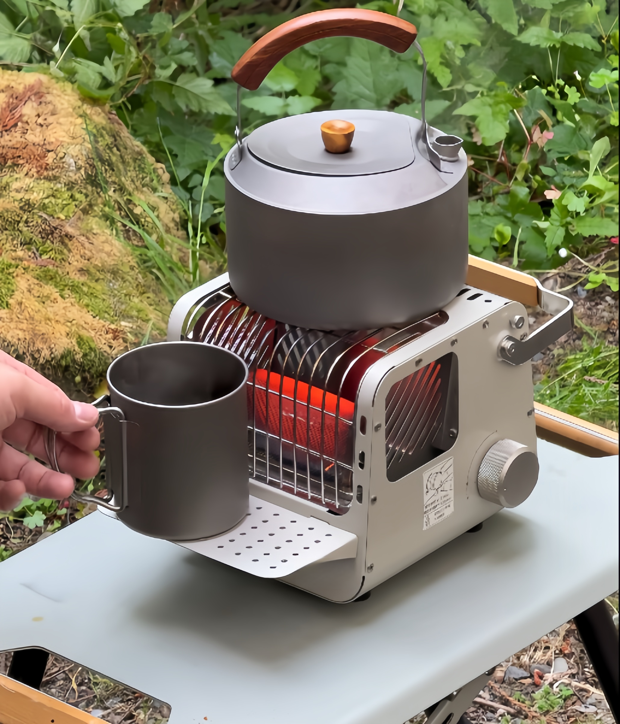 Portable 3-in-1 Camping Heater & Stove-Compact Outdoor Warmth and Cooking Companion