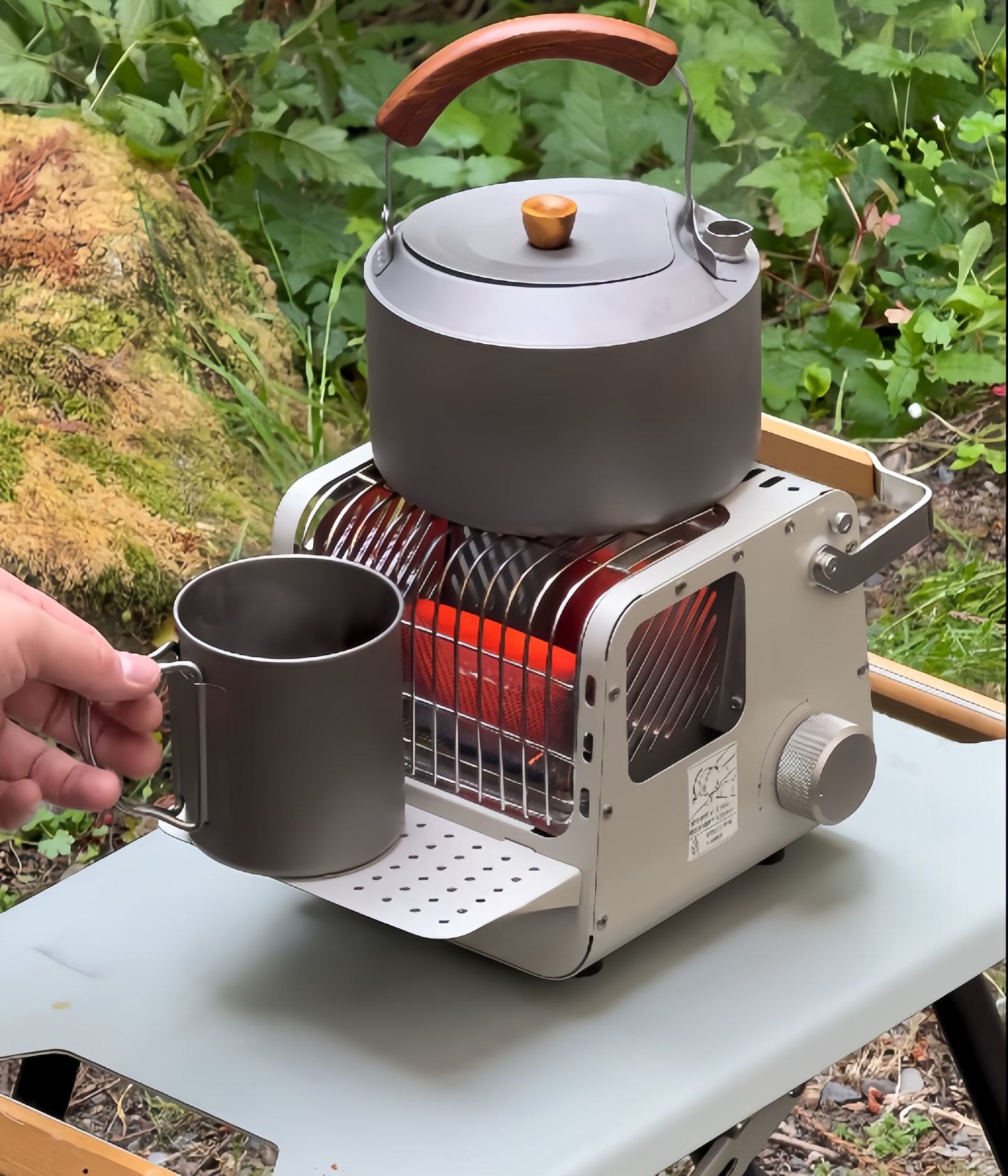 Portable 3-in-1 Camping Heater & Stove-Compact Outdoor Warmth and Cooking Companion