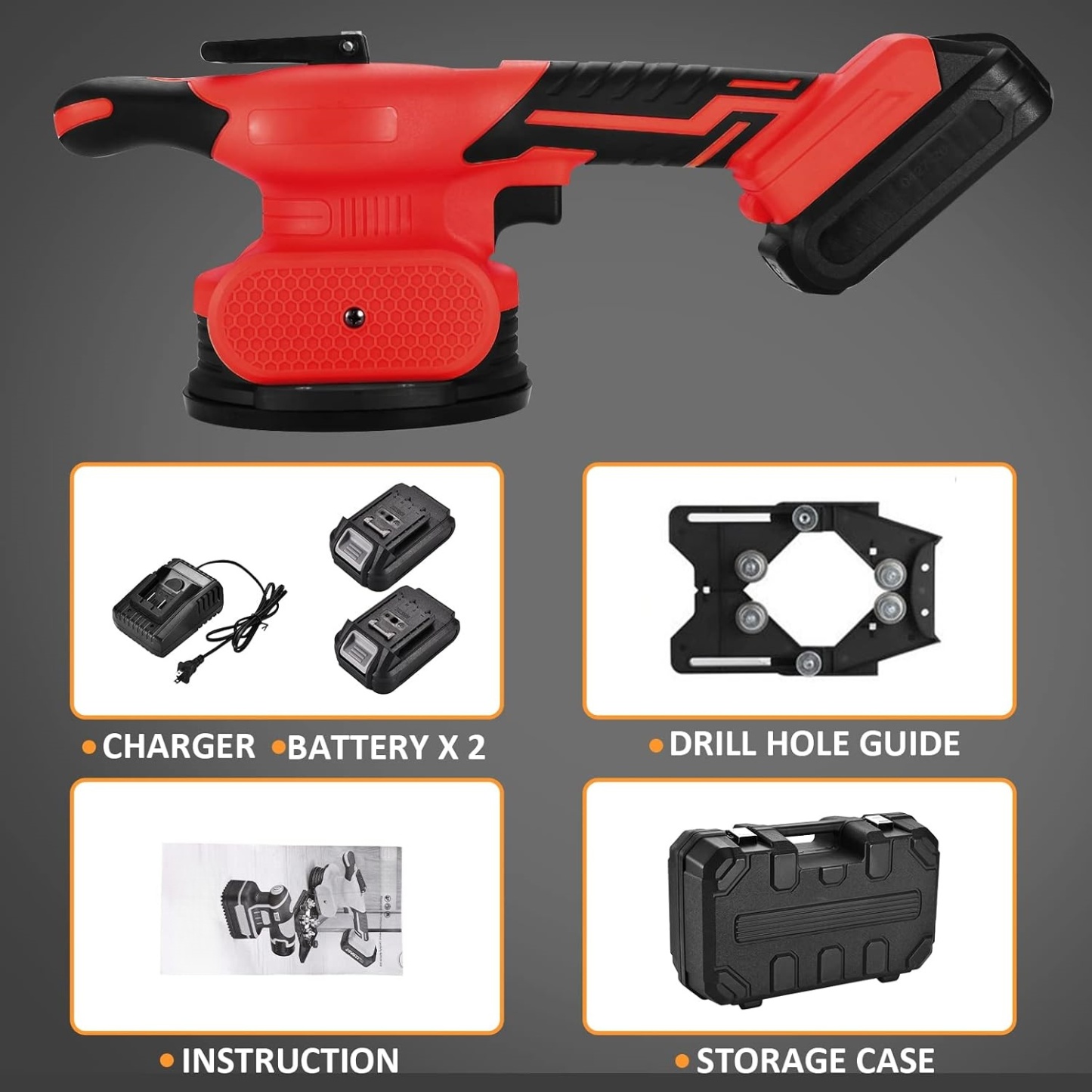 Cordless Tile Vibrator Leveling Tool-Smart Tile Installation Assistant with Suction Cup & Drill Guide