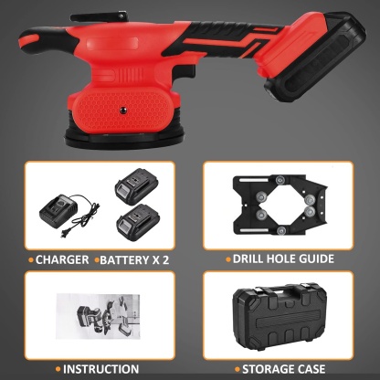 Cordless Tile Vibrator Leveling Tool-Smart Tile Installation Assistant with Suction Cup & Drill Guide