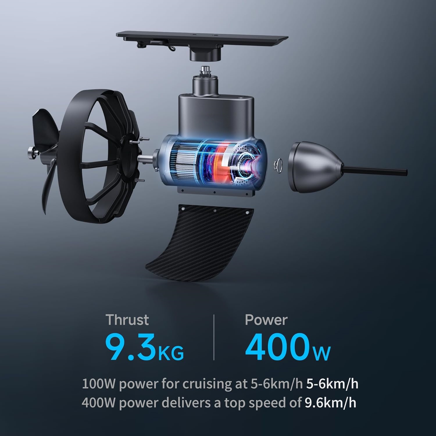 Compact Electric Underwater Thruster for Kayaks