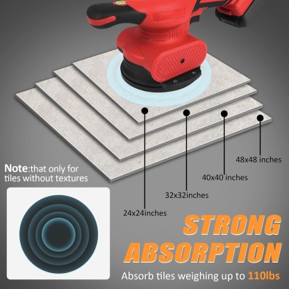 Cordless Tile Vibrator Leveling Tool-Smart Tile Installation Assistant with Suction Cup & Drill Guide