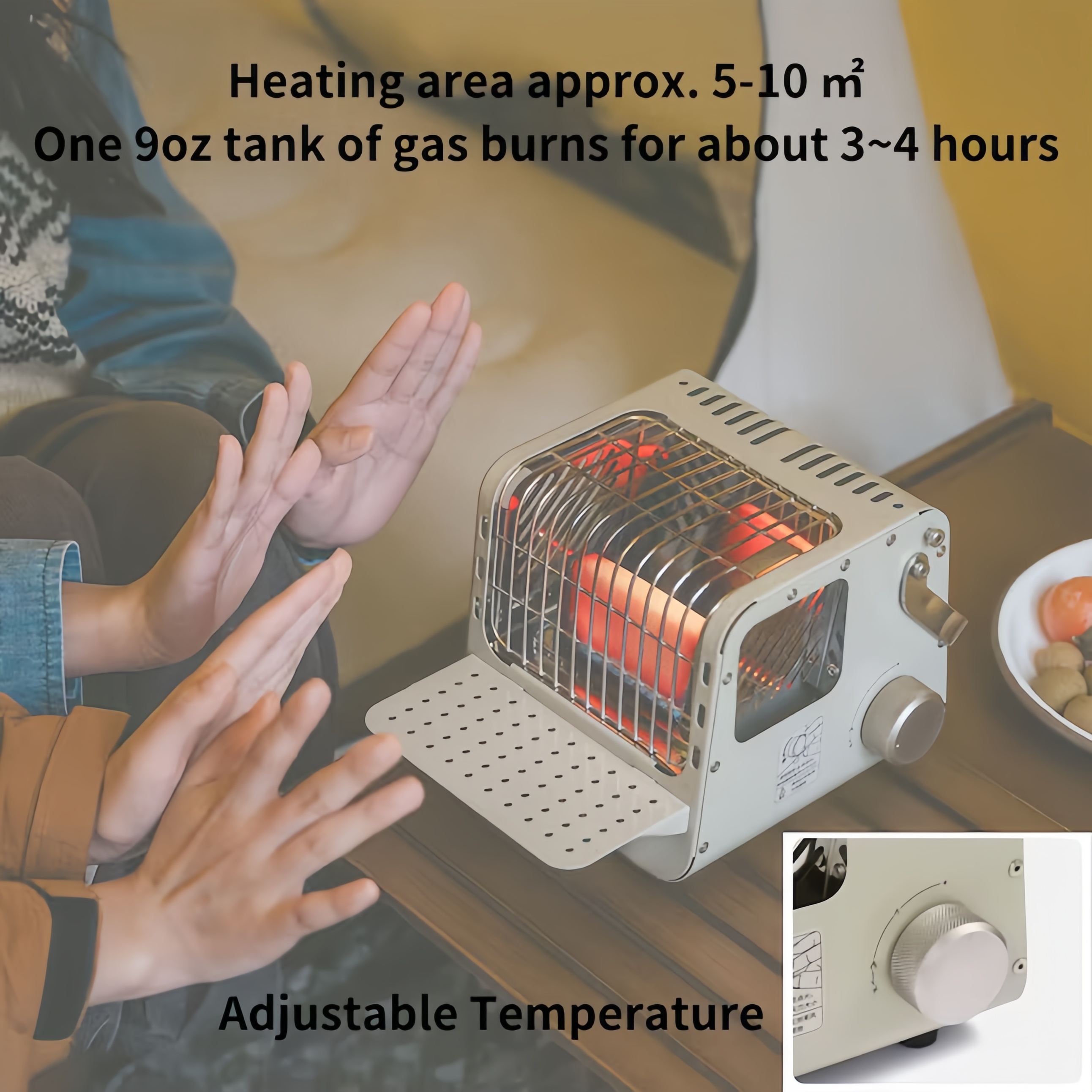 Portable 3-in-1 Camping Heater & Stove-Compact Outdoor Warmth and Cooking Companion