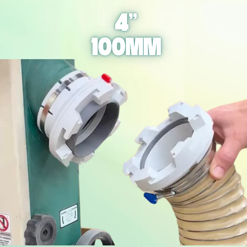 4" Magnetic Quick-Lock Dust Collection Connector Kit – Fast Tool Switching for Woodworking