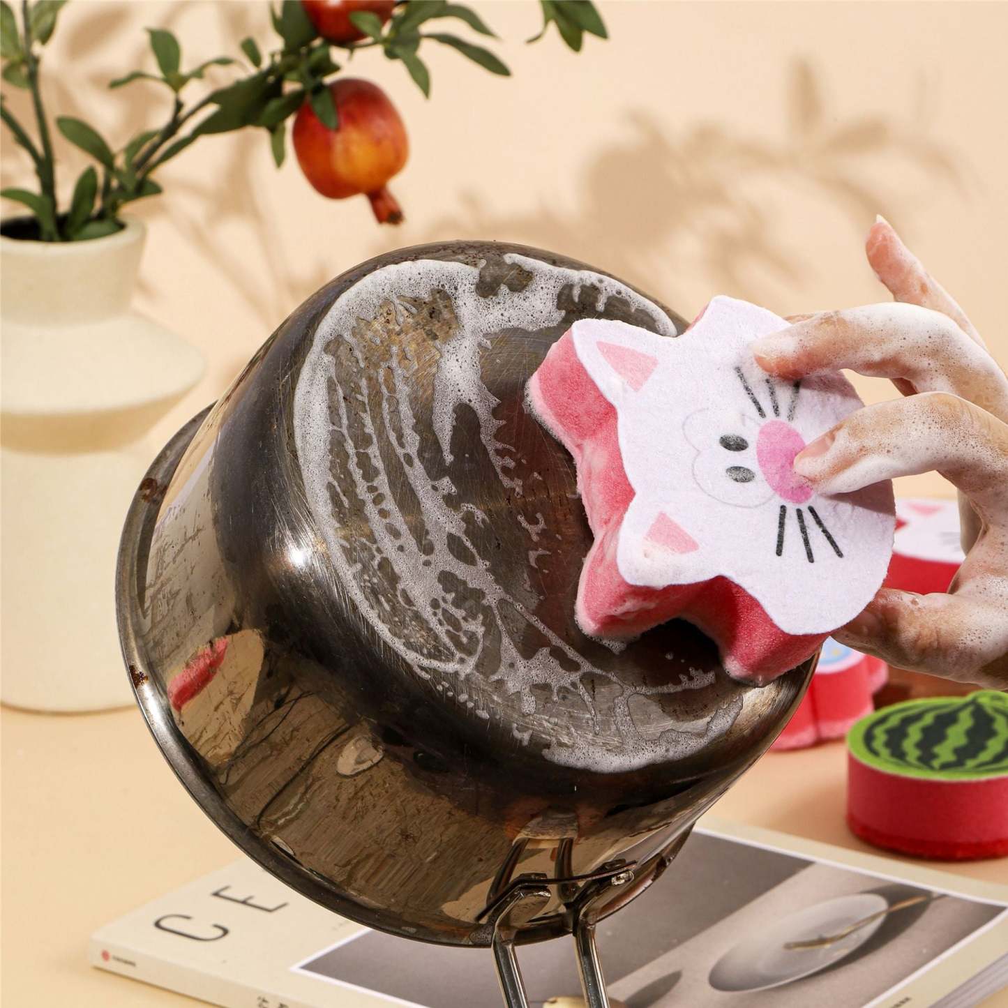 shaped dish scrubber