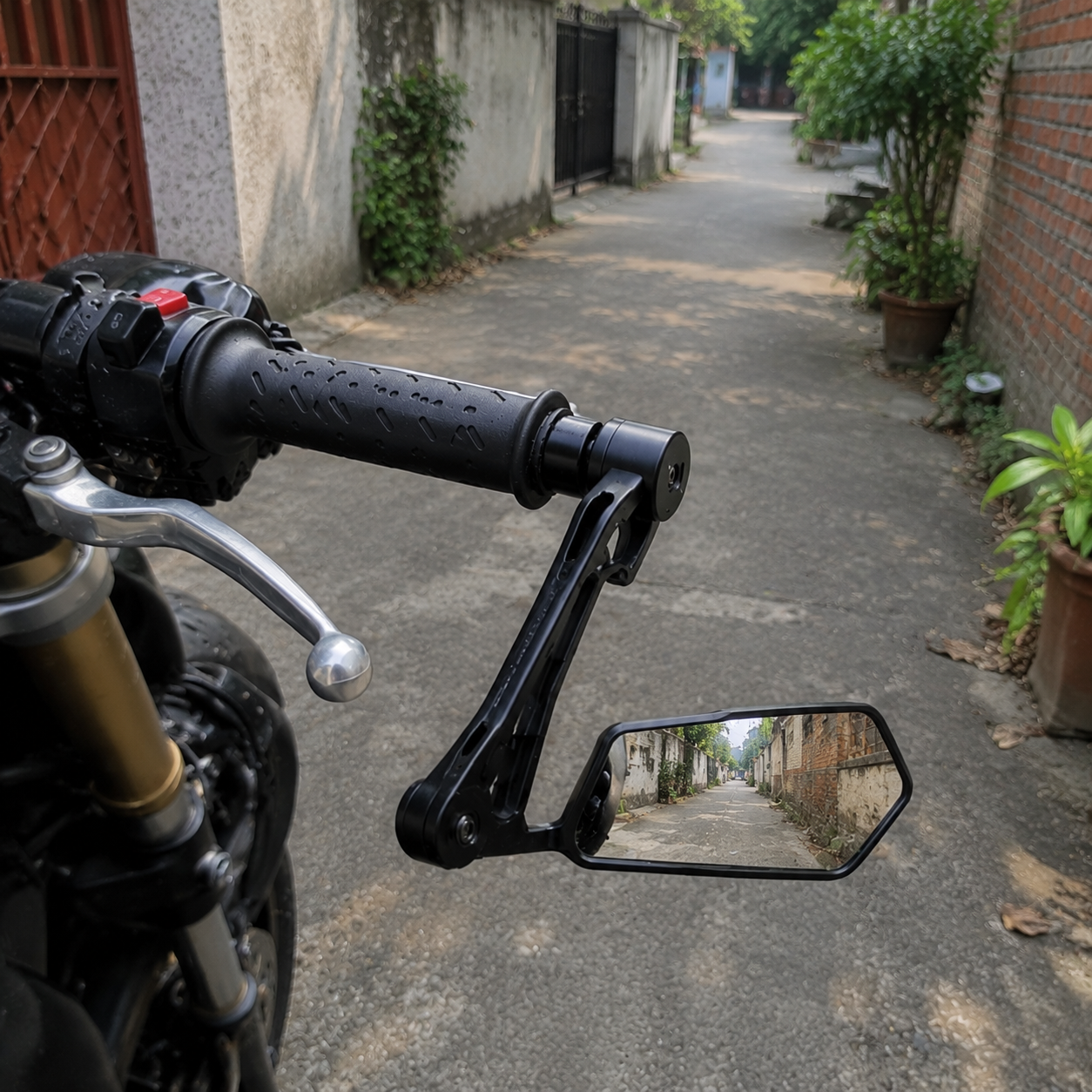 Integrated Hand Guard Mirrors – Lever Protection & Rear Visibility