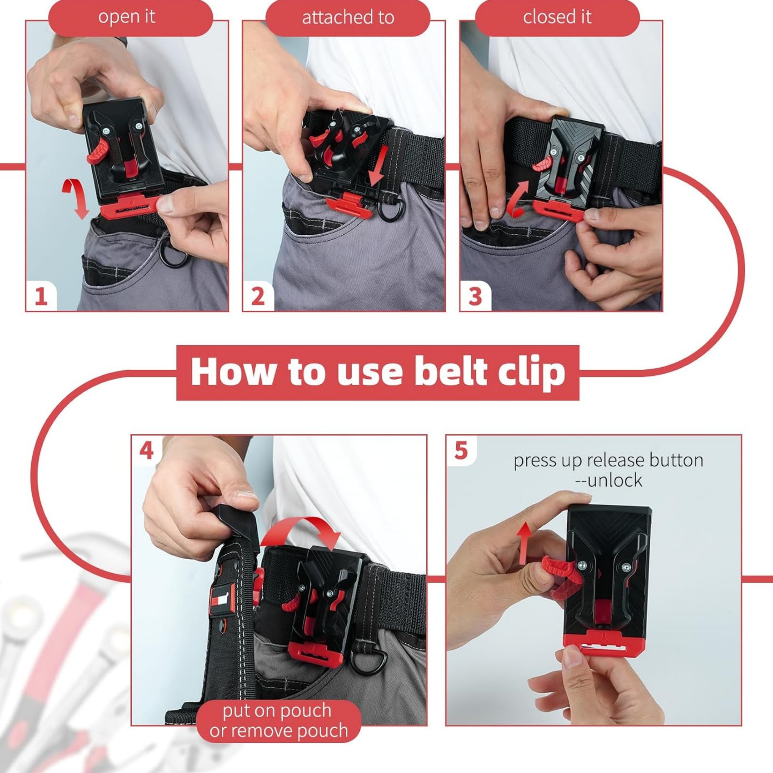 Professional Electrician Tool Pouch – 18 Pockets, Quick-Release Belt Clip, Shoulder Strap