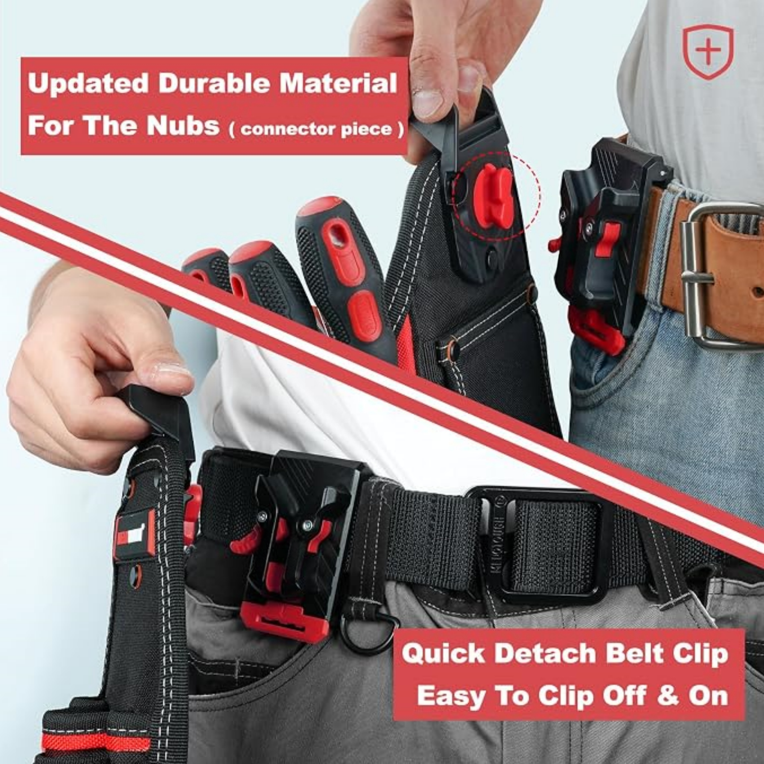 Professional Electrician Tool Pouch – 18 Pockets, Quick-Release Belt Clip, Shoulder Strap