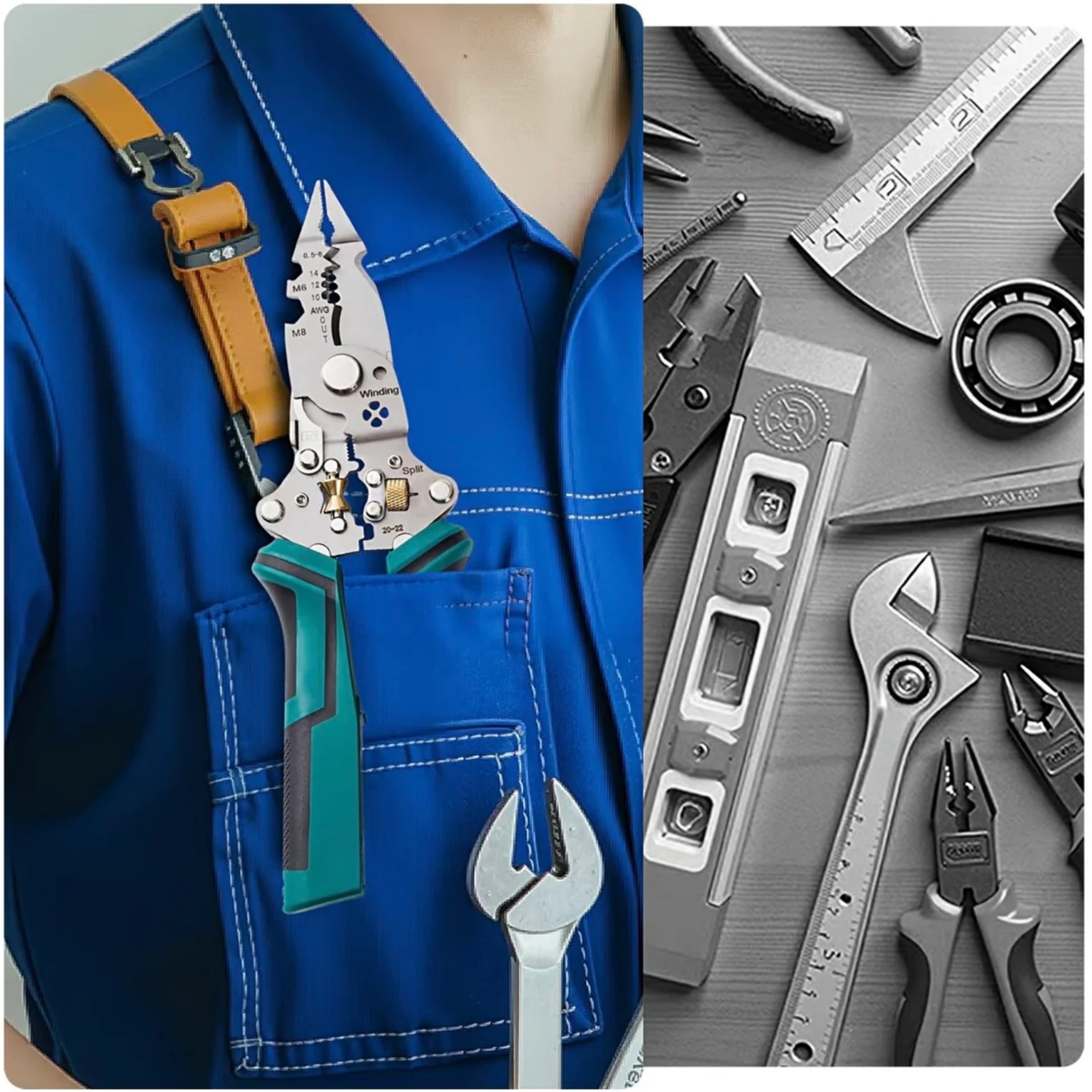 16-in-1 Multifunctional Wire Tool – Stripping, Cutting, Crimping & Voltage Testing
