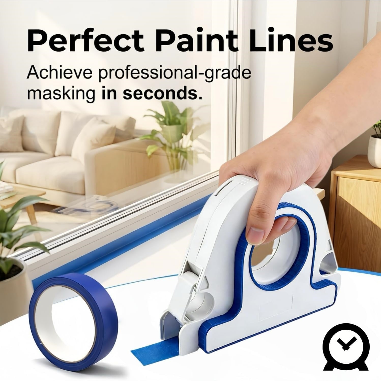Painters Tape Applicator – One-Hand Masking, 5X Faster, Corner & Isolation Attachments