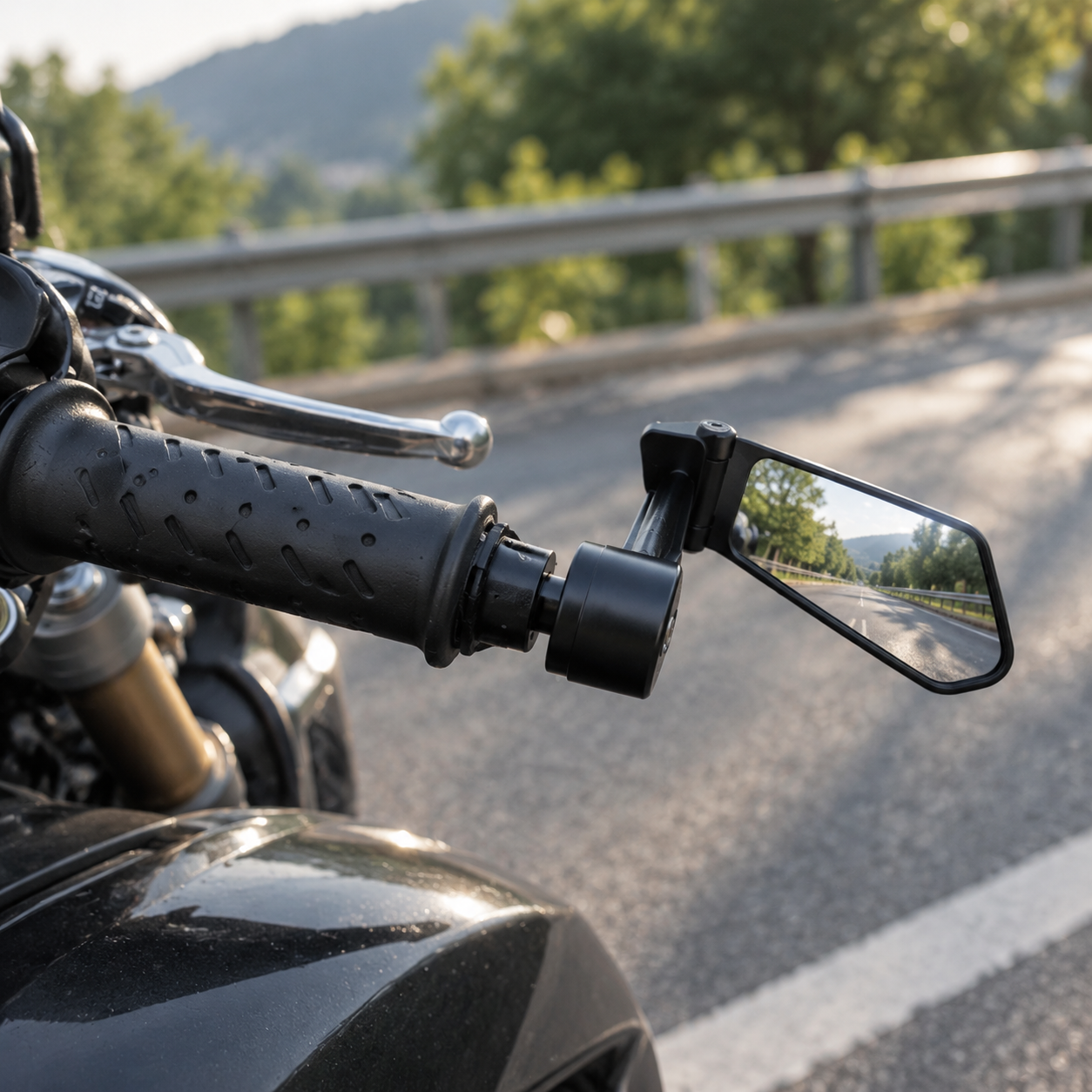 Integrated Hand Guard Mirrors – Lever Protection & Rear Visibility