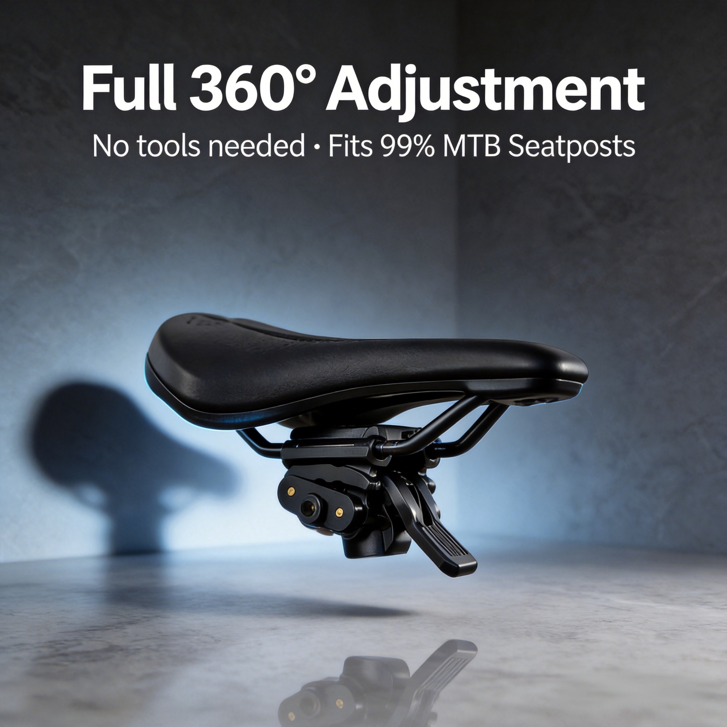 On‑the‑Fly Seat Angle Adjuster – 8 Positions, 35° Tilt Range