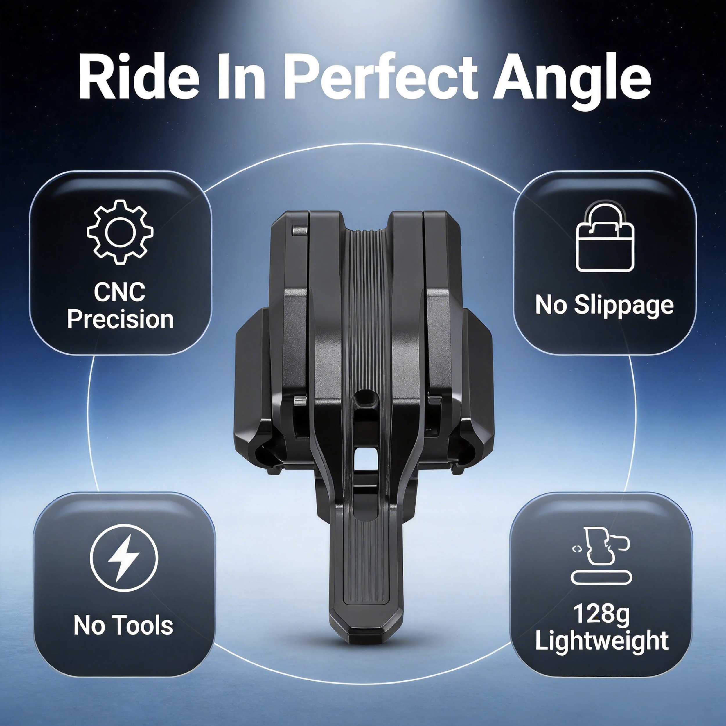 On‑the‑Fly Seat Angle Adjuster – 8 Positions, 35° Tilt Range