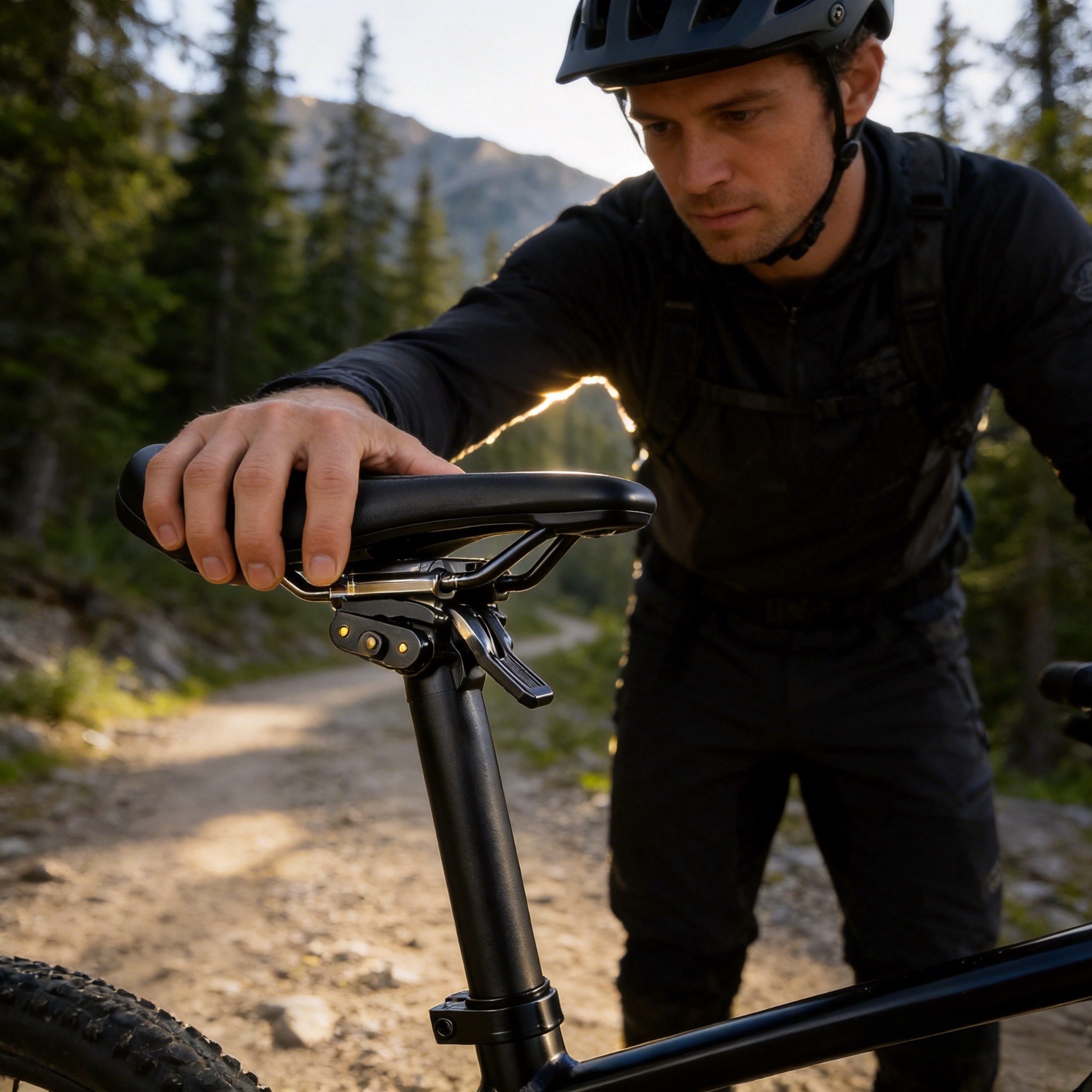 On‑the‑Fly Seat Angle Adjuster – 8 Positions, 35° Tilt Range