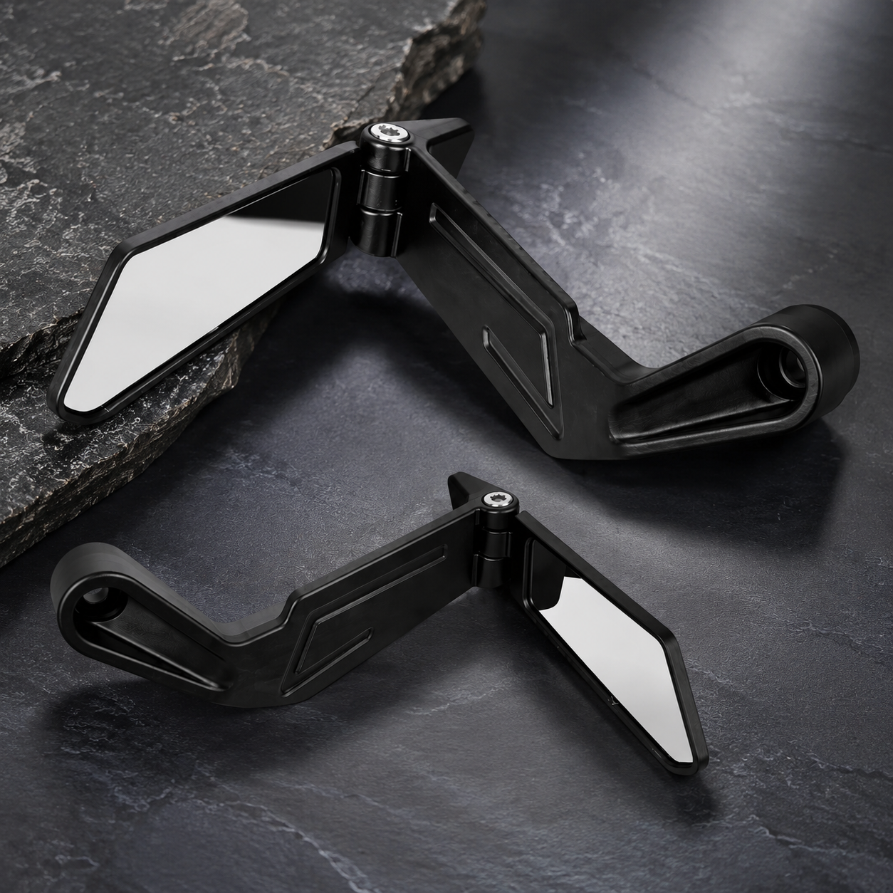 Integrated Hand Guard Mirrors – Lever Protection & Rear Visibility