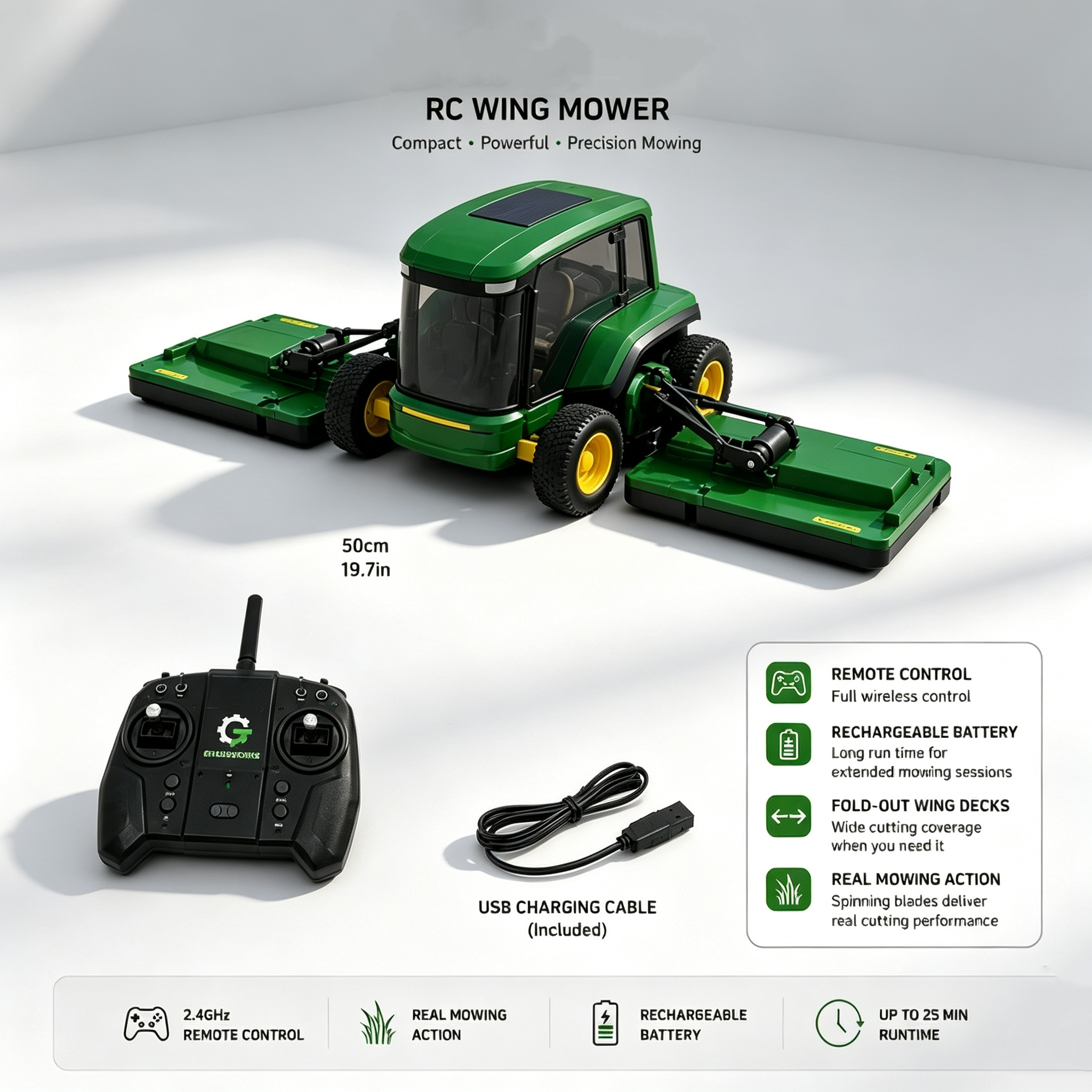Robot Lawn Mower – Mini Tractor, Autonomous, Dual Decks, App Control