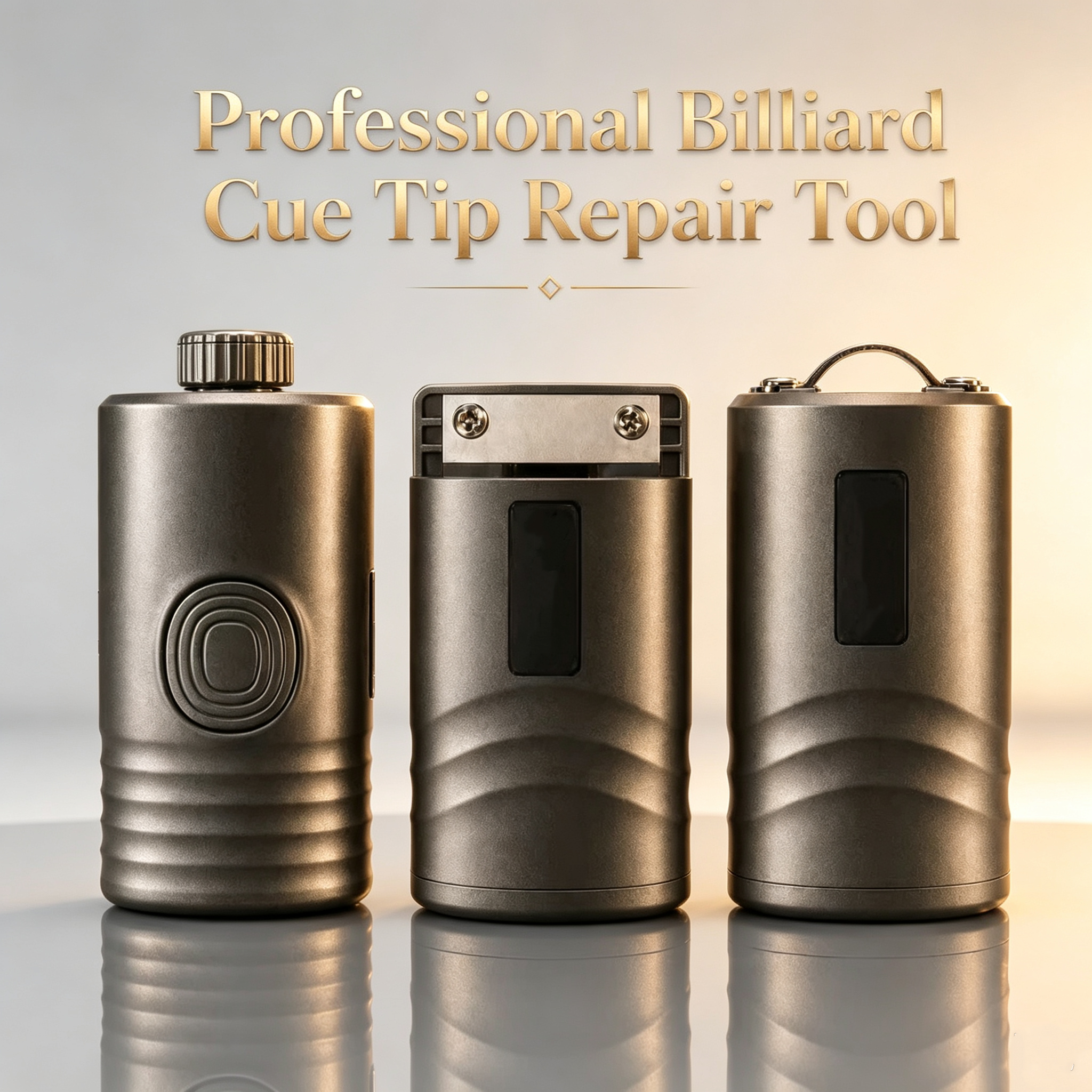 3‑Piece Pool Cue Tip Repair Set – Trimmer, Curvature Shaper, Ferrule Leveler – for Billiards & Tournaments